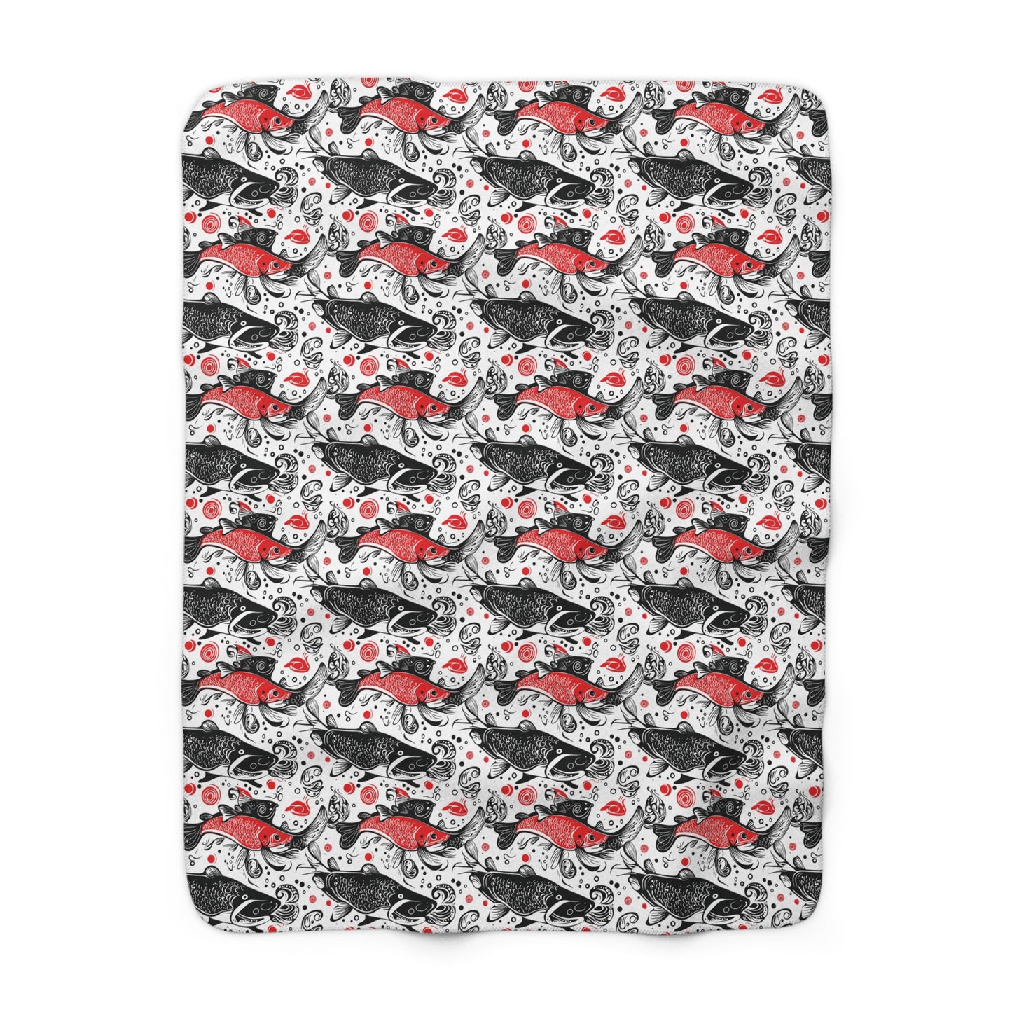 Cozy Sherpa Fleece Blanket with Whimsical Fish Design, Perfect Gift for Home Decor, Holidays, or Picnics, Soft Plush Throw