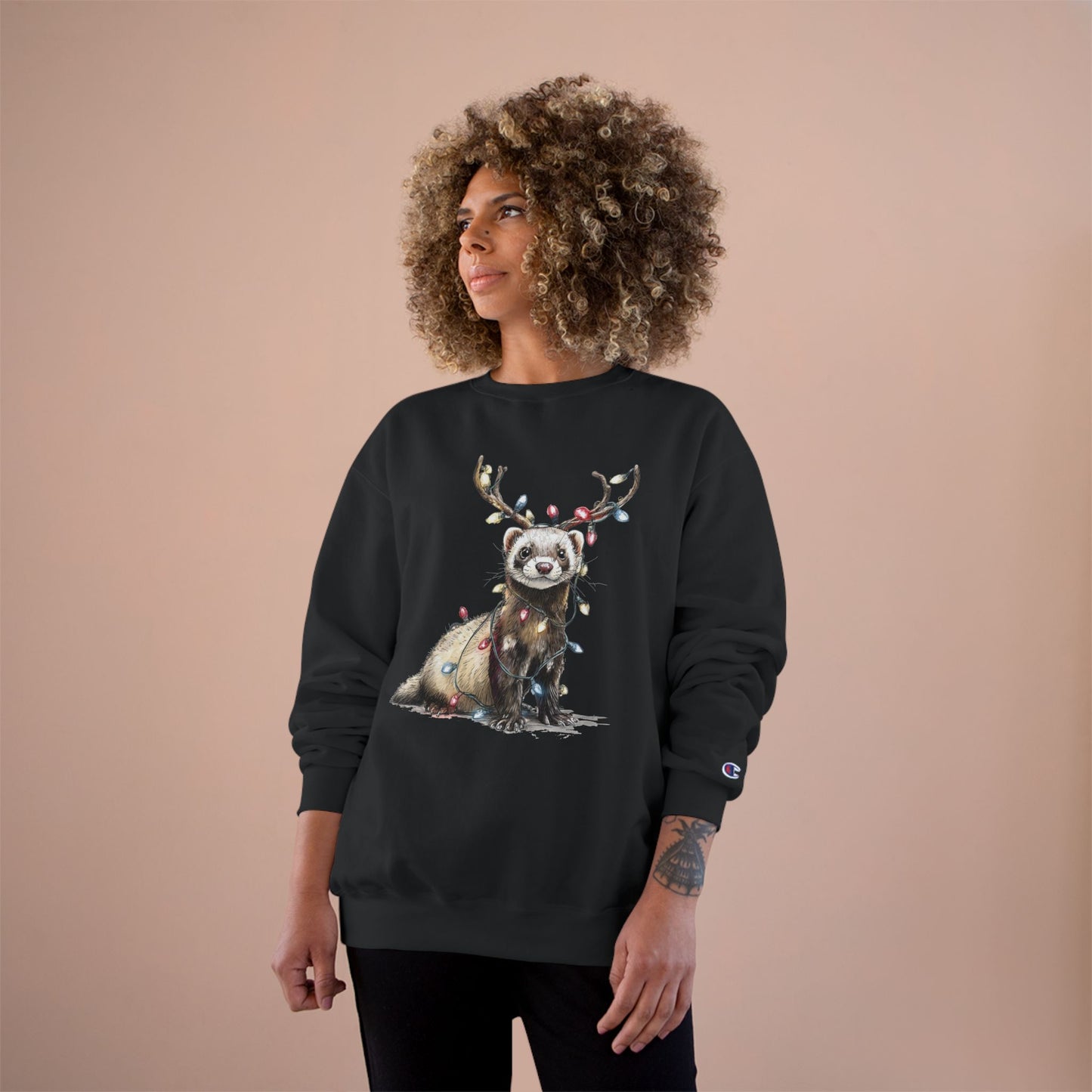 Otter Wants to be a Reindeer Champion Sweatshirt, Cozy Holiday Apparel, Christmas Gift, Cute Winter Wear