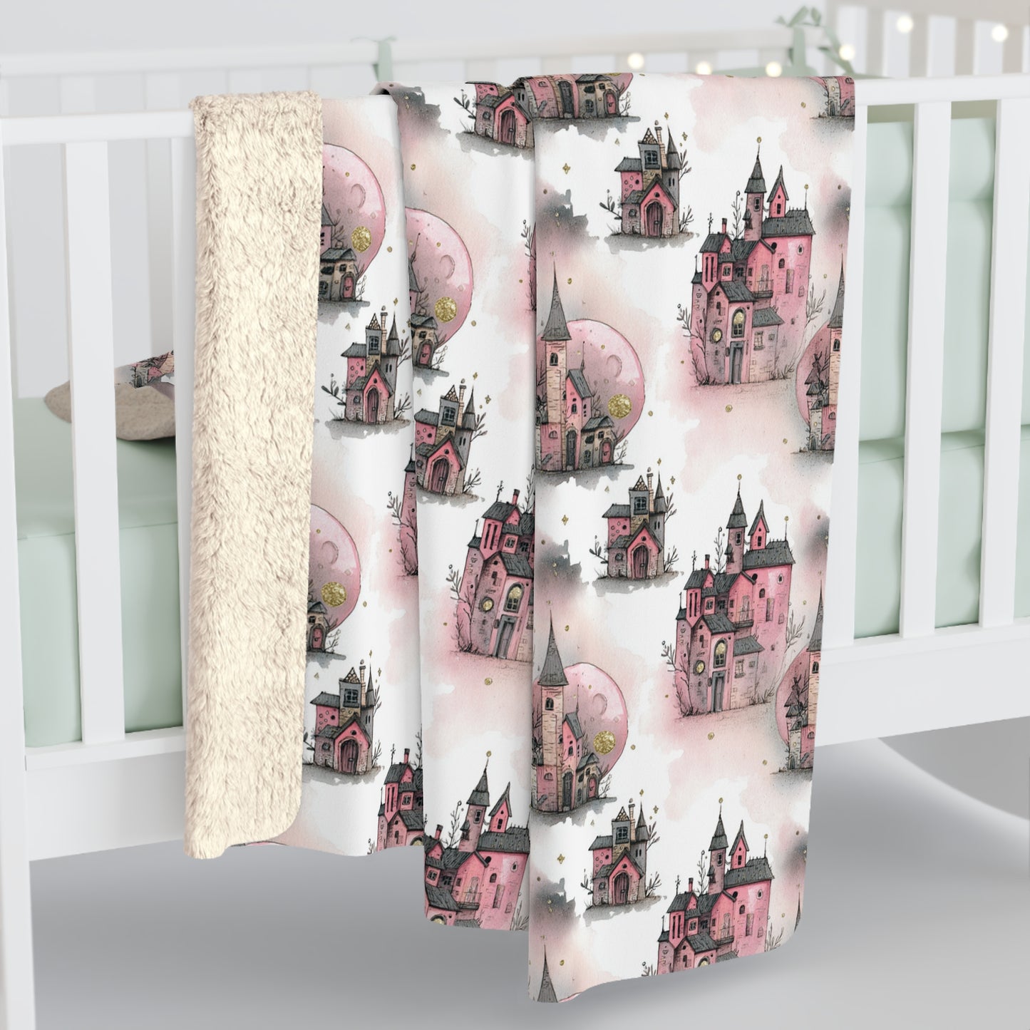 Cozy Castle Design Sherpa Fleece Blanket | Perfect Gift for Little Girl