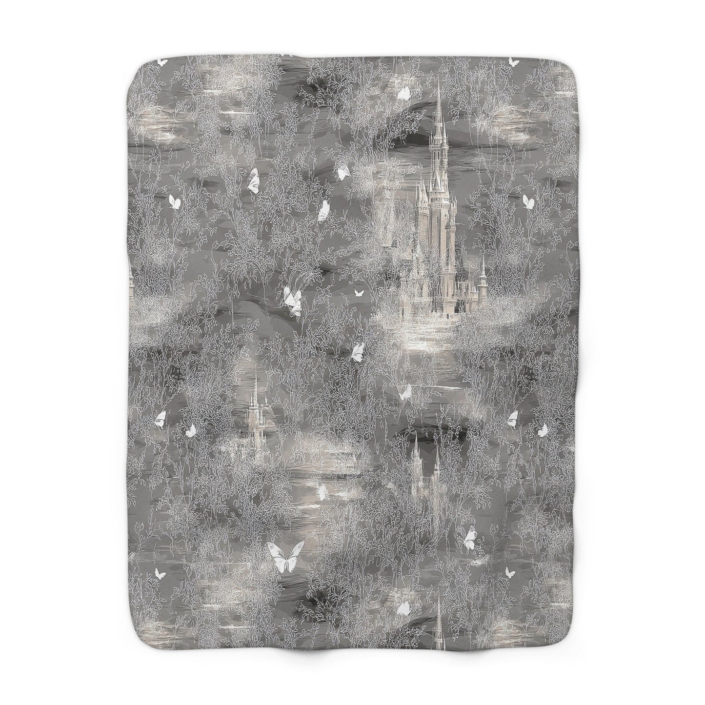 Silver Castles | Sherpa Fleece Blanket | Fantasy Gift