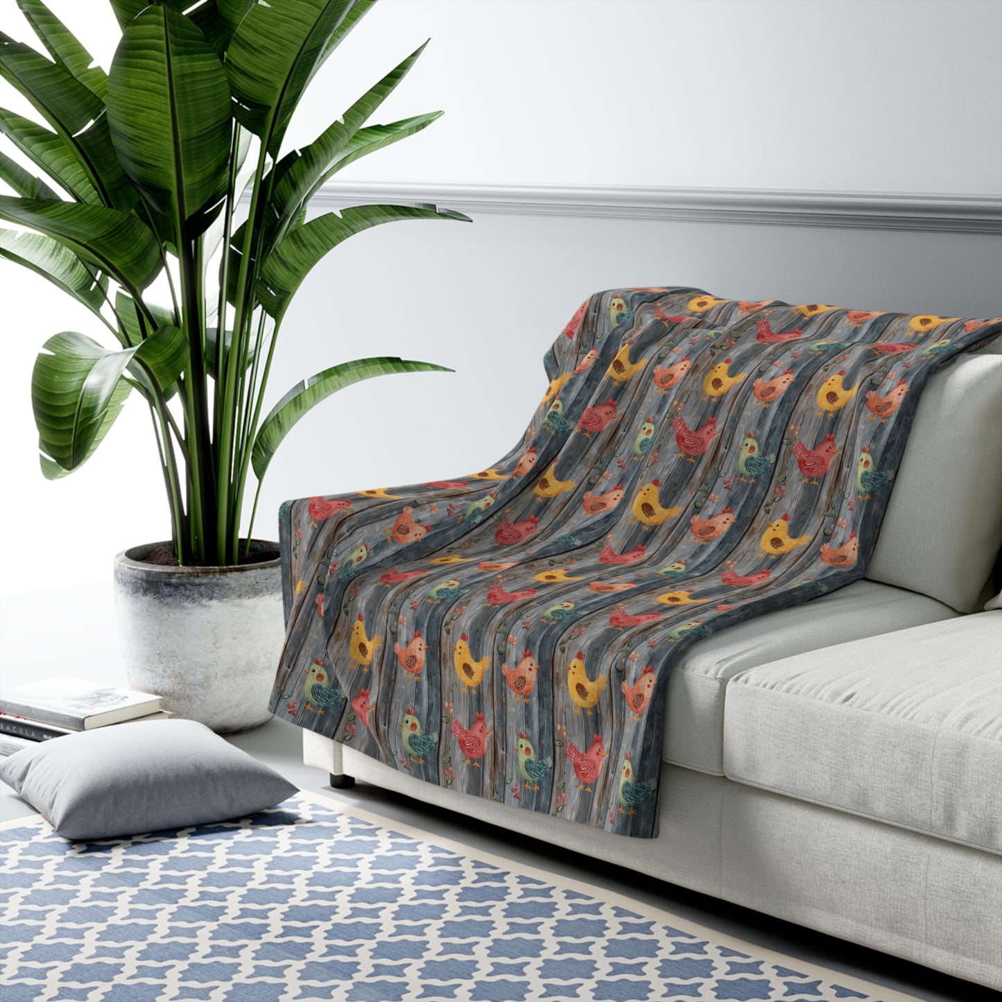 Cozy Sherpa Fleece Blanket with Whimsical Bird Design | Perfect for Home Decor, Gift for Bird Lovers, Cozy Nights, and Seasonal Decor
