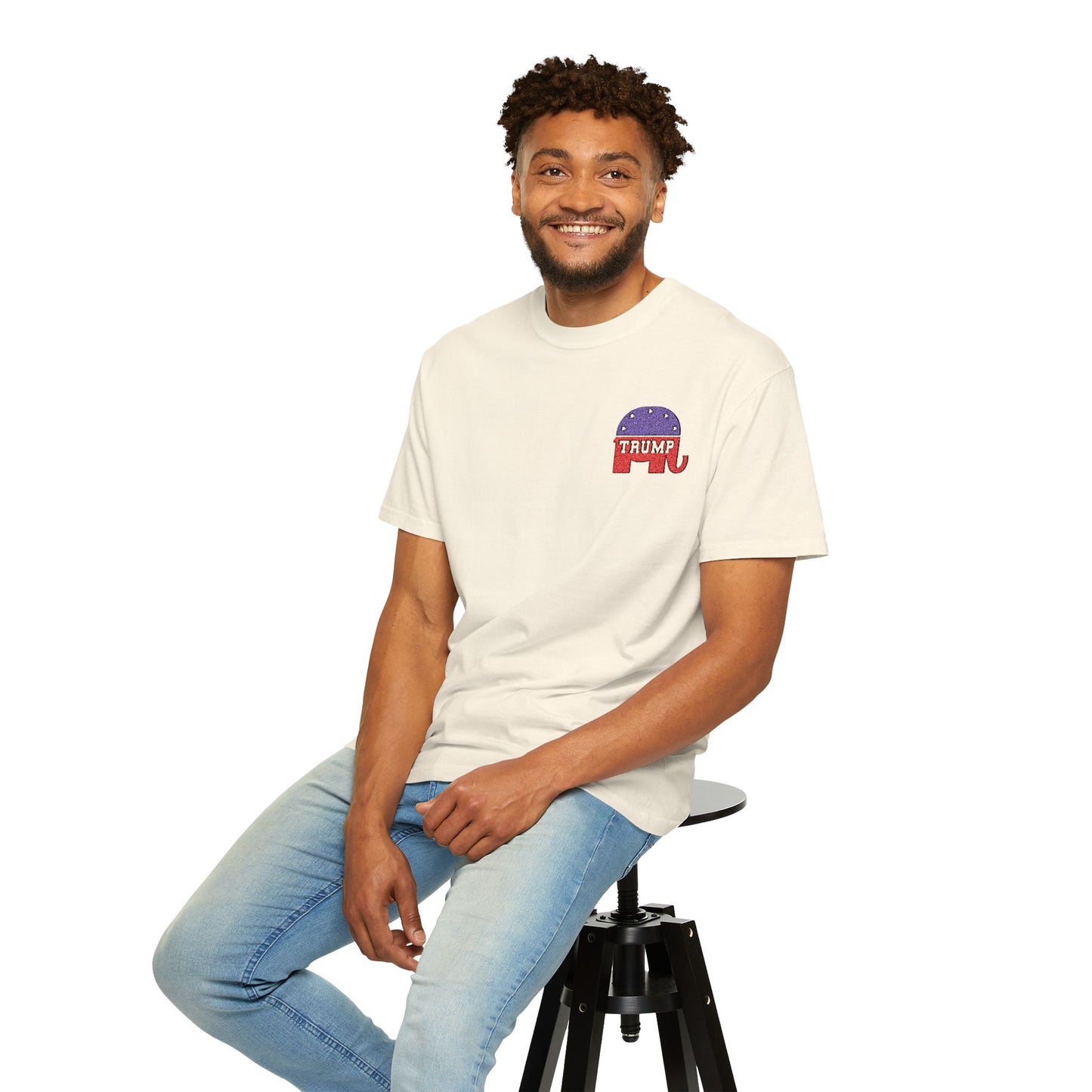 Embroidered Trump Republican Elephant Graphic Tee for MAGA, Unisex T-shirt, Casual Wear, Eco-Friendly Gift, Outing Shirt