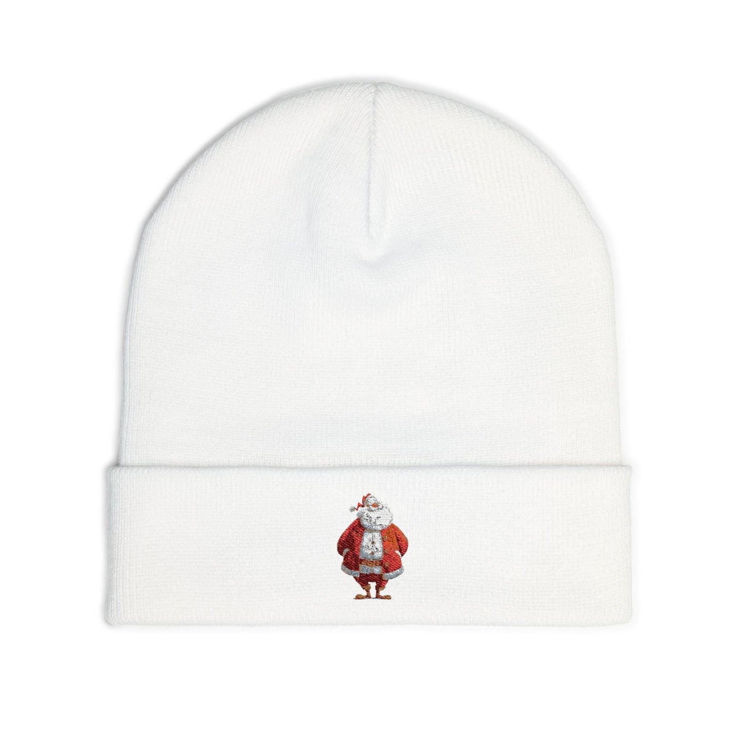 Festive Santa Knit Beanie, Holiday Beanie Hat, Christmas Gift, Winter Warmth, Embroidered Beanie, Unisex Accessories