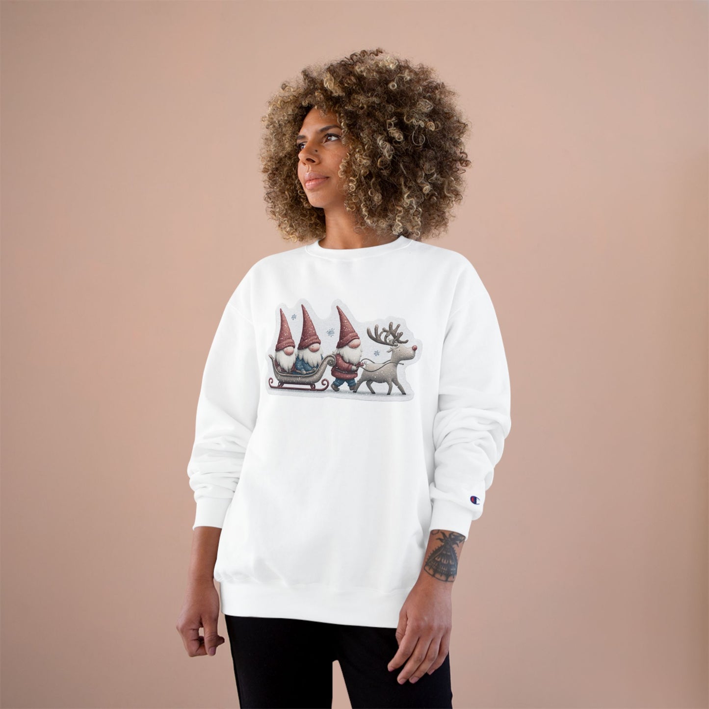 Holiday Gnome Sweatshirt, Cozy Christmas Apparel, Gift for Her, Winter Fashion, Cute Gnome Design