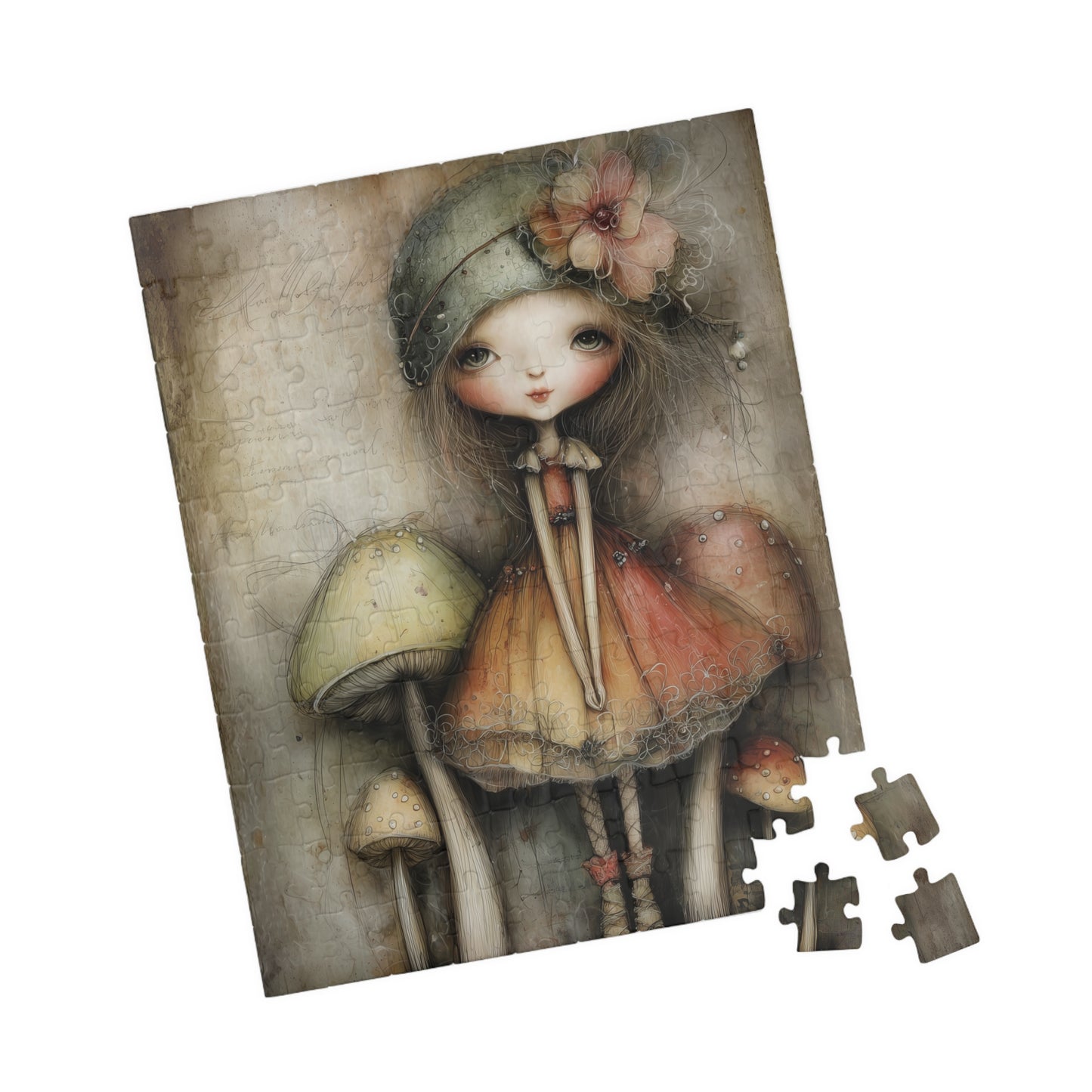 Retro Mushroom Girl Puzzle, 110-1014 Pieces, Cute Home Decor, Thoughtful Gift, Family Fun Activity