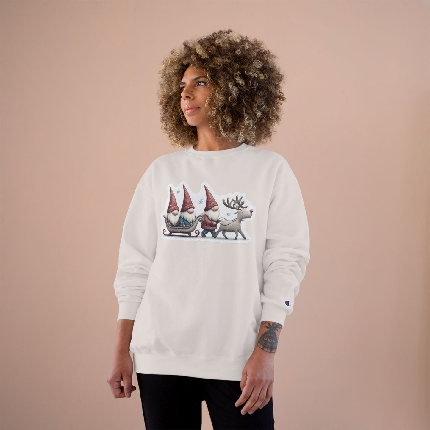 Holiday Gnome Sweatshirt, Cozy Christmas Apparel, Gift for Her, Winter Fashion, Cute Gnome Design