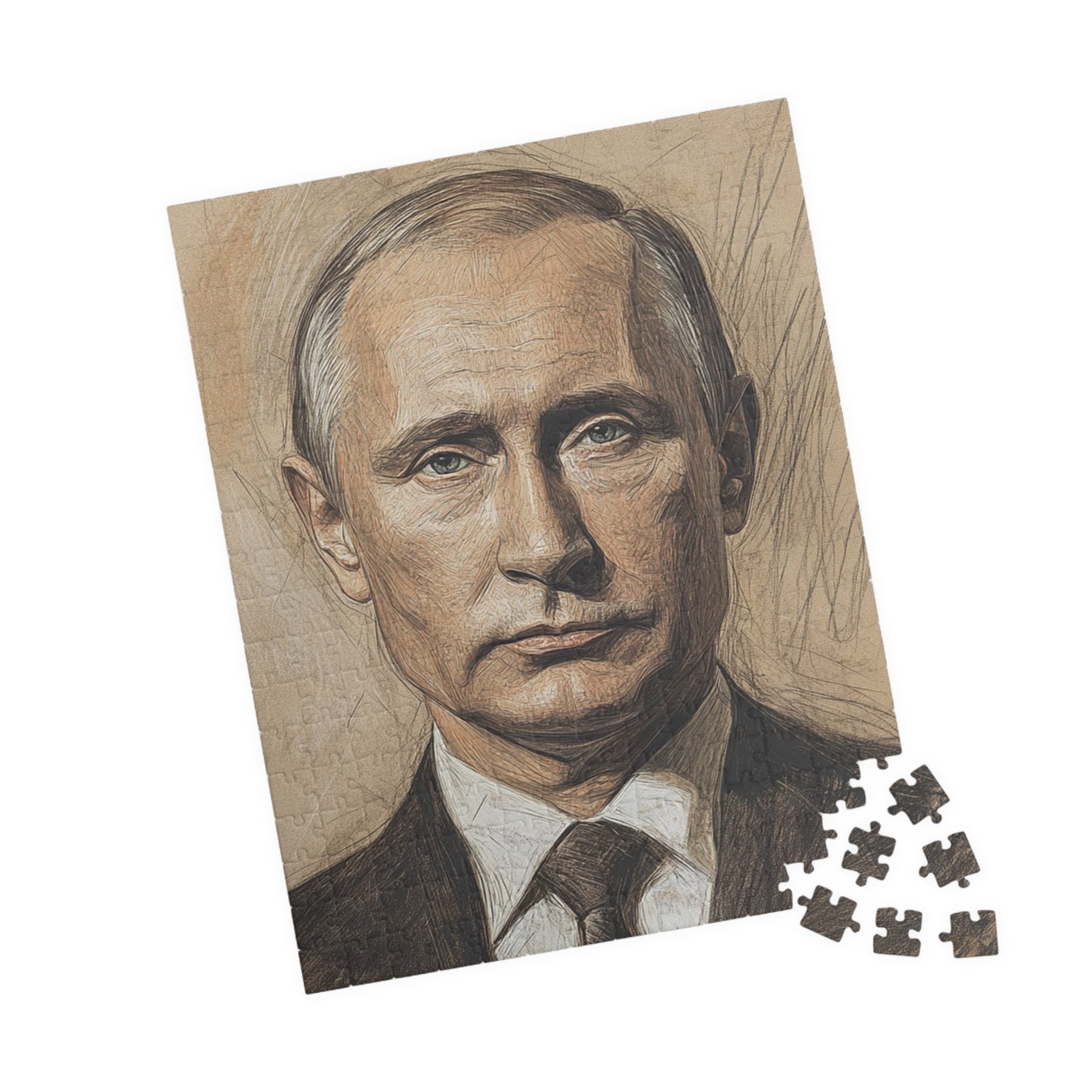 Artistic Putin Portrait Puzzle - 110 to 1014-Piece Jigsaw, Unique Gift for Adults, Home Decor, Mindful Activity, Collector's Item