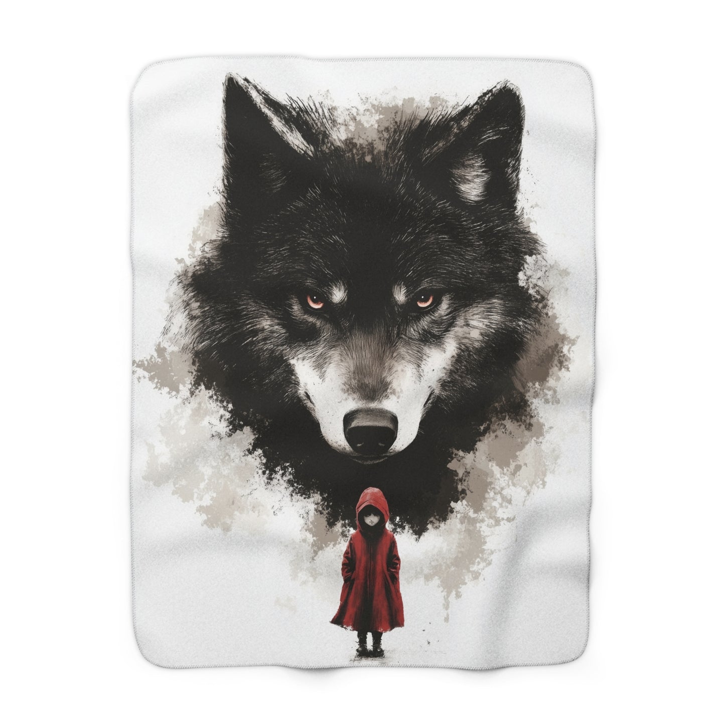 Little Red Riding Hood Wolf Sherpa Fleece Blanket | Perfect for Storybook, Gift for Her, Home Decor, Camping Essentials