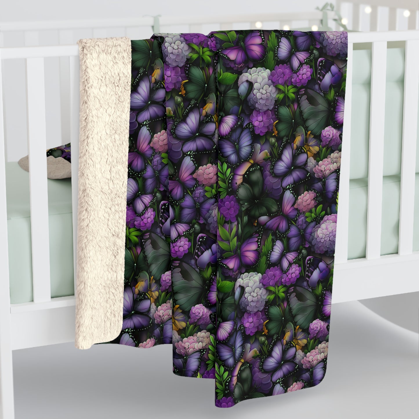 Cozy Floral Sherpa Fleece Blanket, Warm Soft Throw, Perfect for Any Occasion, Snuggle Up Comfort