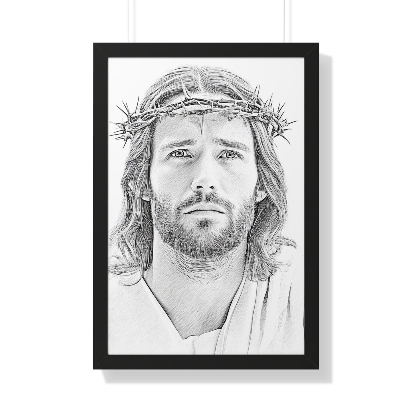 Framed Jesus Poster, Christian Art, Religious Decor, Inspirational Wall Art, Home Decoration, Gift for Faith