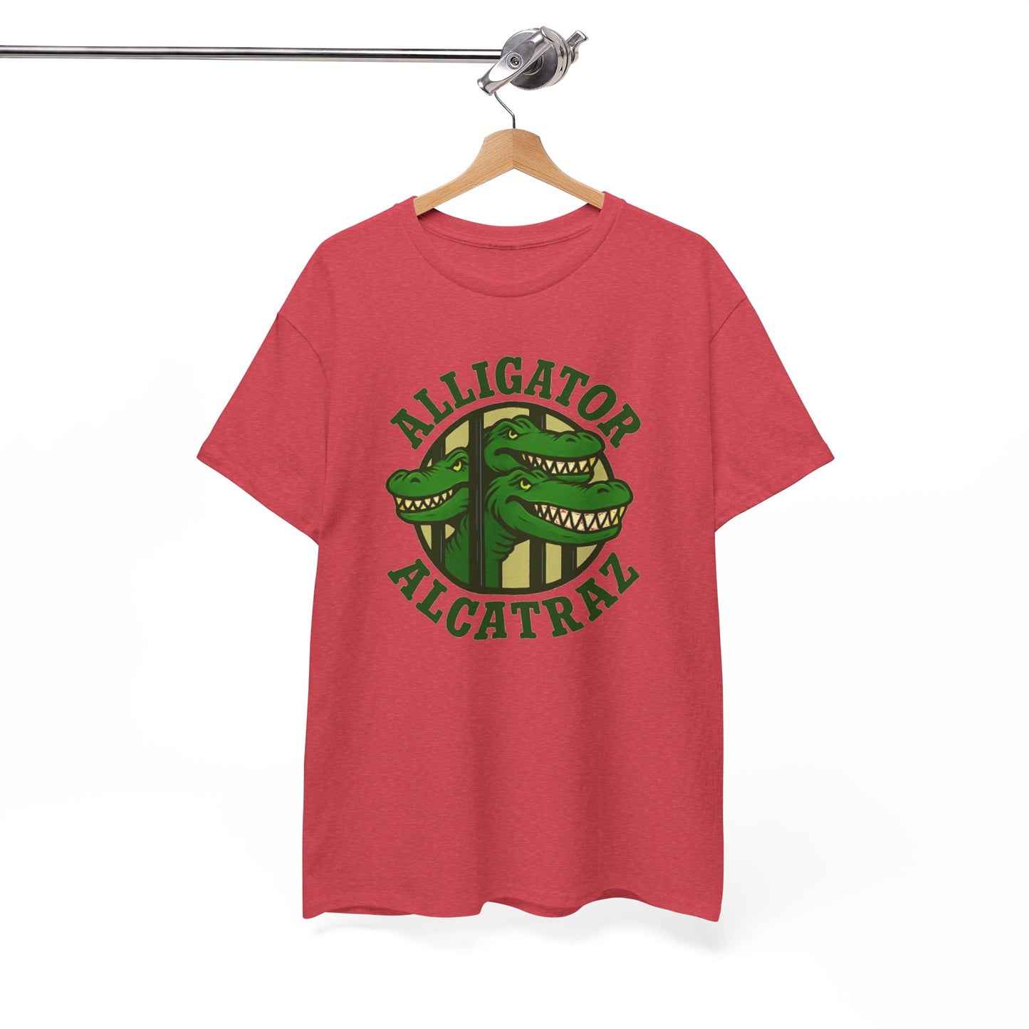 Alligator Alcatraz Unisex Heavy Cotton Tee, Fun Graphic Tee, Casual Wear, Gift for Animal Lovers, Summer Fashion, Unique T-Shirt