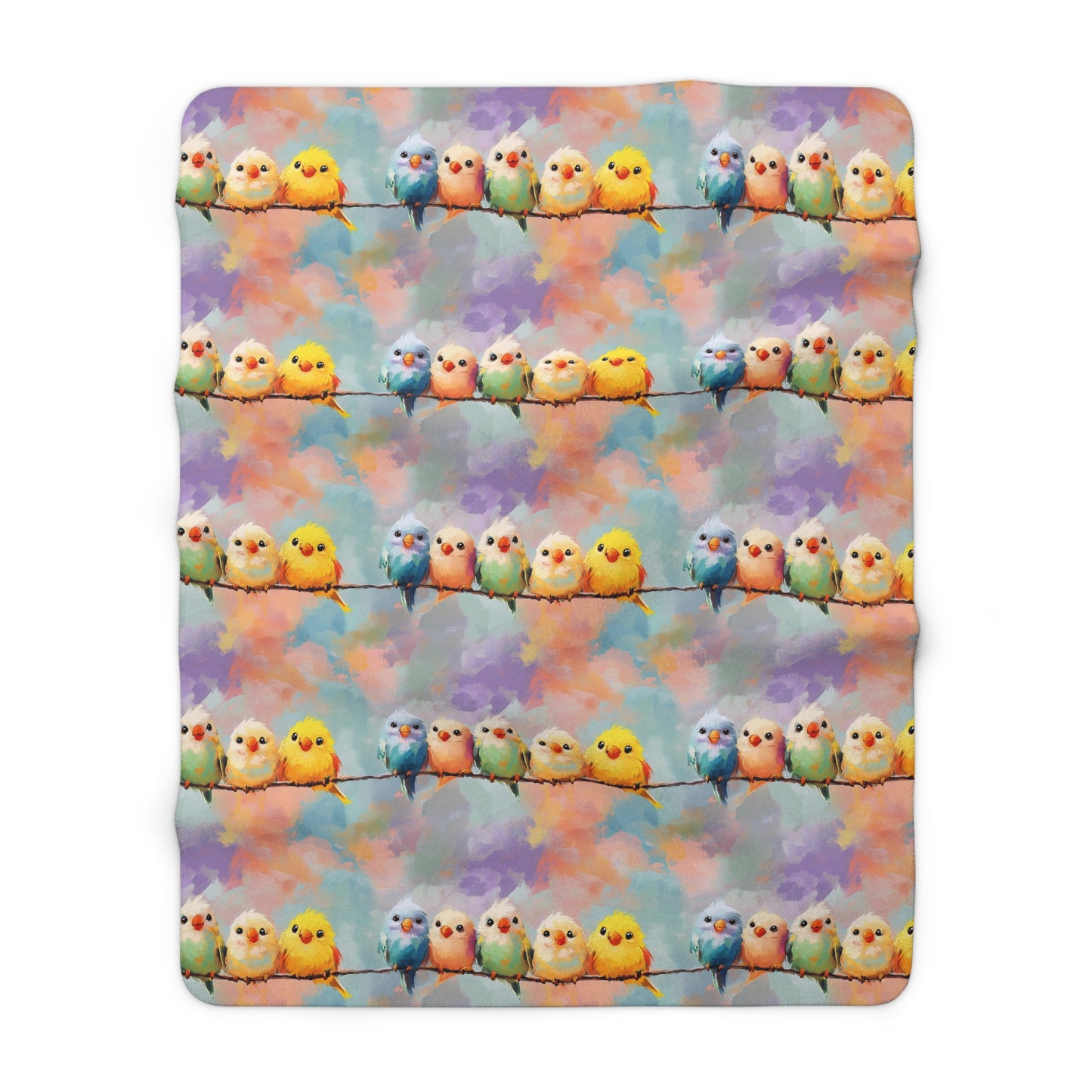 Sherpa Fleece Blanket - Rainbow Tweety Birds