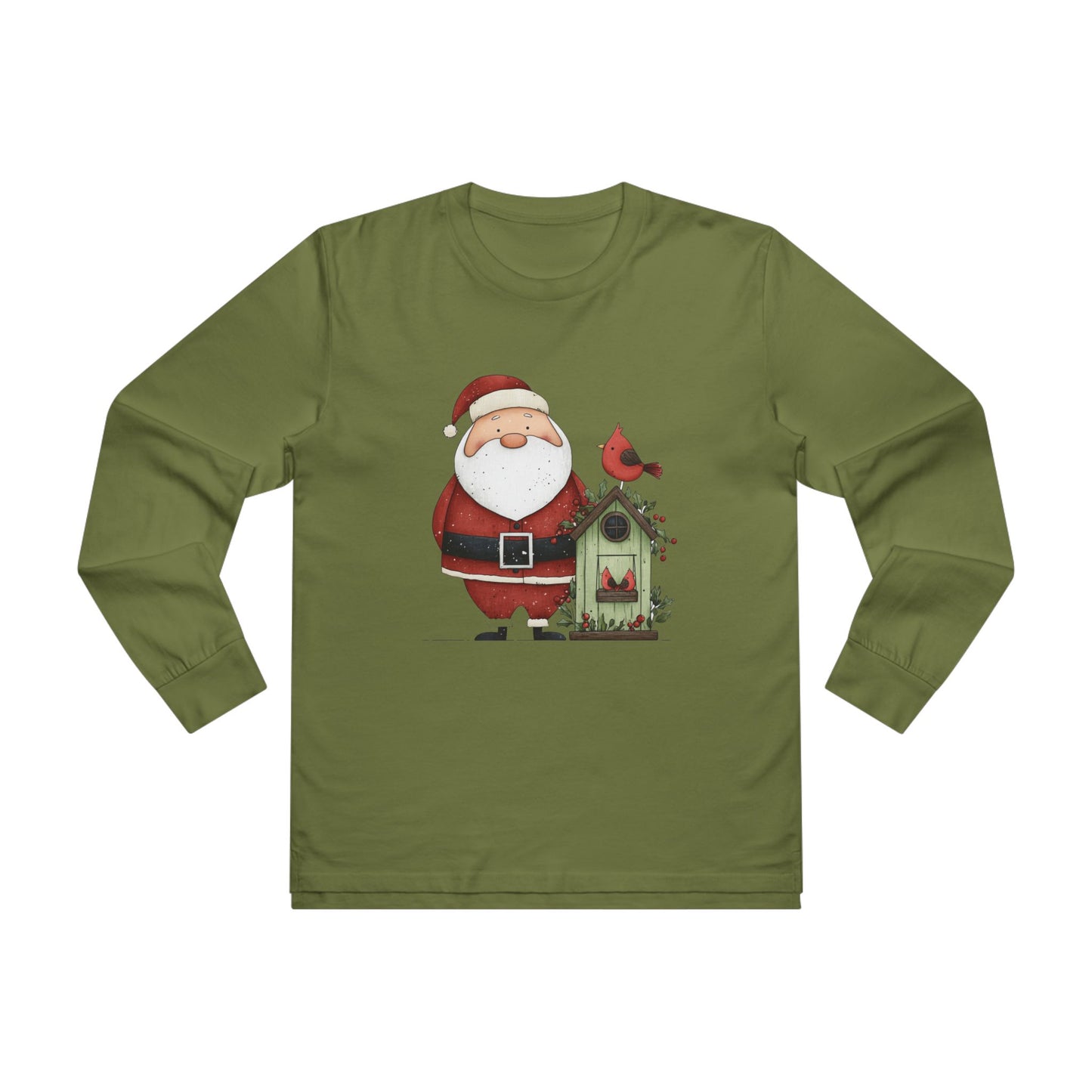 Santa Claus Longsleeve Tee - Perfect for Christmas, Holiday Gatherings, Winter Wear, Gift for Him, Festive Style