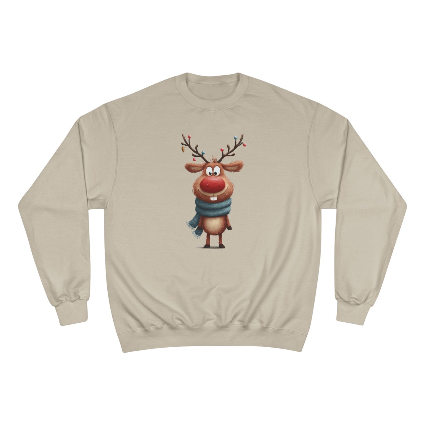 Reindeer Champion Sweatshirt, Cozy Holiday Apparel, Cute Christmas Gift