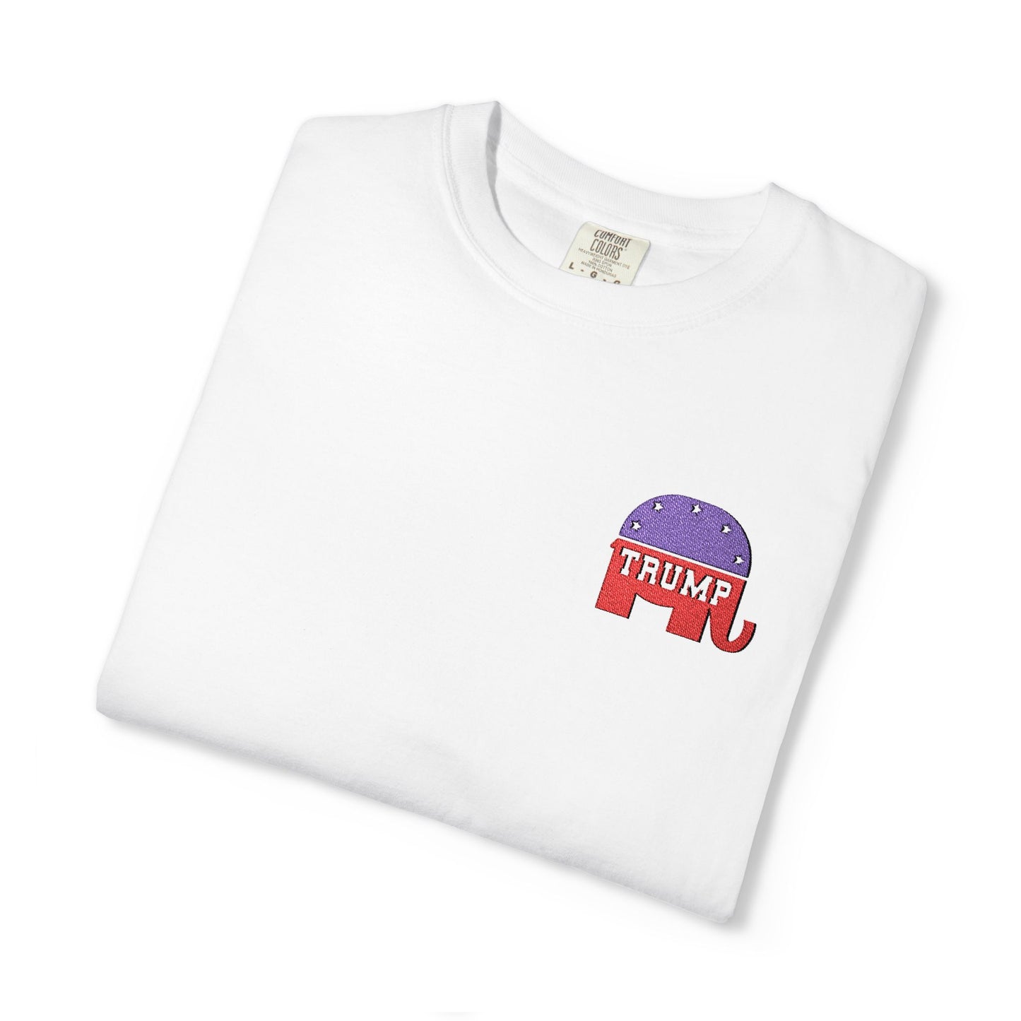 Embroidered Trump Republican Elephant Graphic Tee for MAGA, Unisex T-shirt, Casual Wear, Eco-Friendly Gift, Outing Shirt
