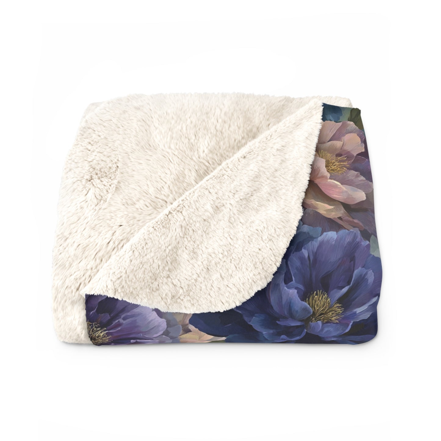 Dragon Floral Sherpa Fleece Blanket, Warm Throw for Sofa, Gift for Her