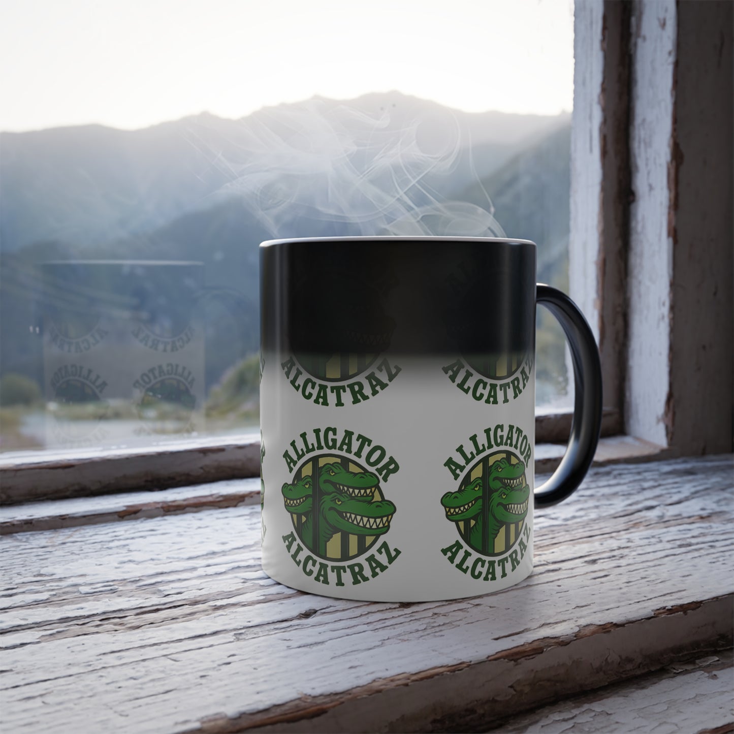 Color Morphing Mug with Alligator Alcatraz Design - Fun Gift for Trump Lovers, Unique Coffee Gift