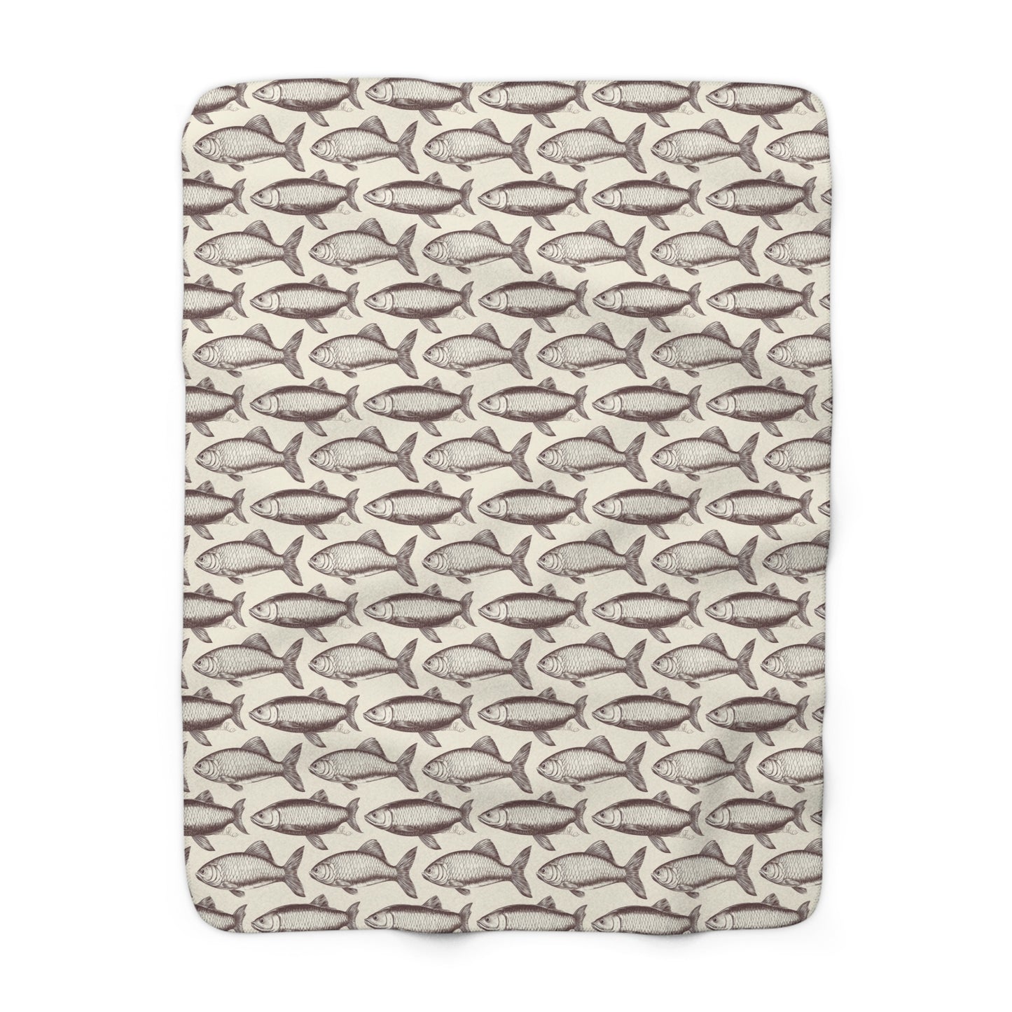 Cozy Fish Pattern Sherpa Fleece Blanket | Warm Throw, Perfect for Home Decor, Gifts, Camping, and Beach Days