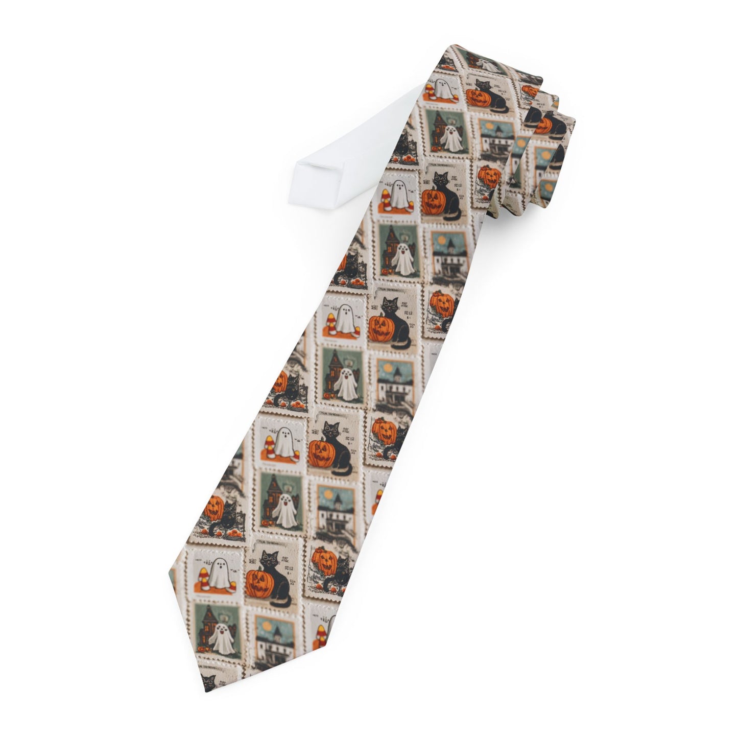 Halloween-Themed Necktie, Vintage Style Necktie, Spooky Neckwear, Fun Tie for Celebrations, Holiday Gift for Him