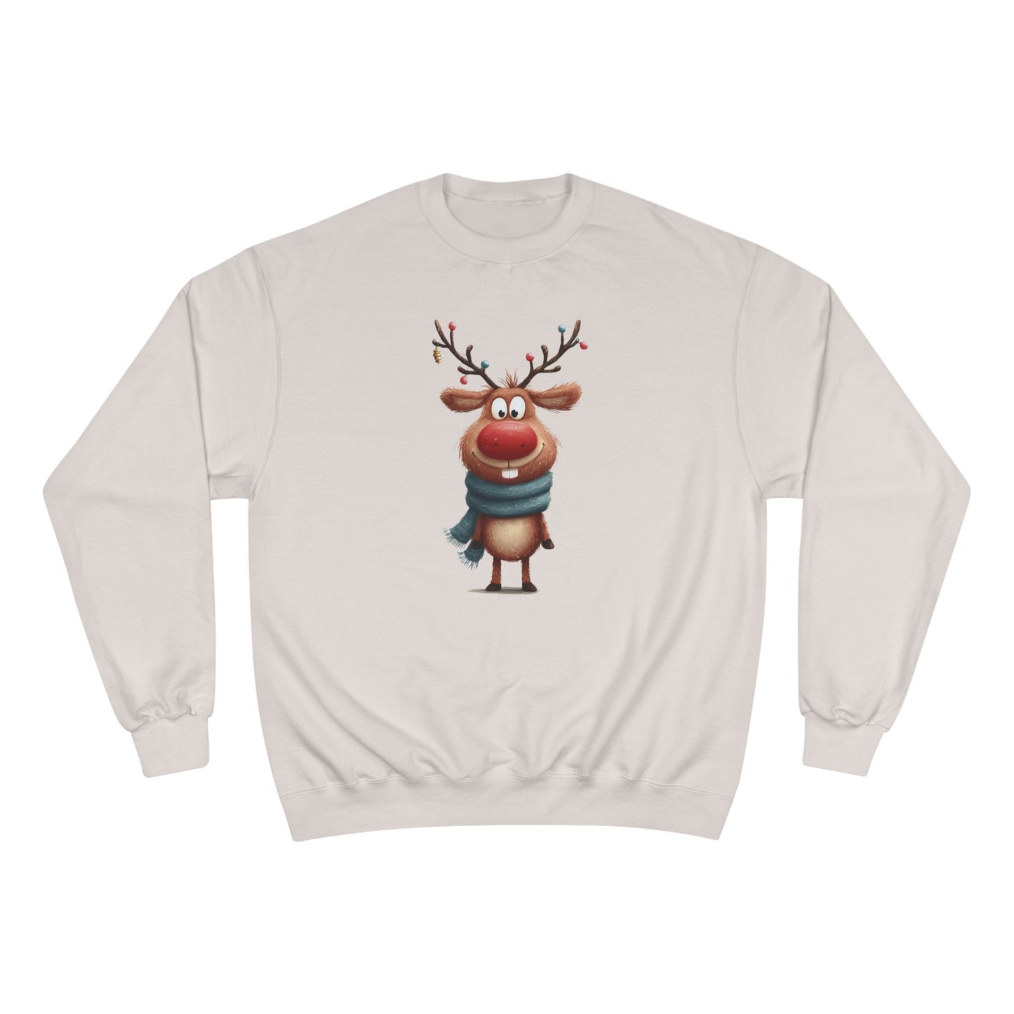 Reindeer Champion Sweatshirt, Cozy Holiday Apparel, Cute Christmas Gift