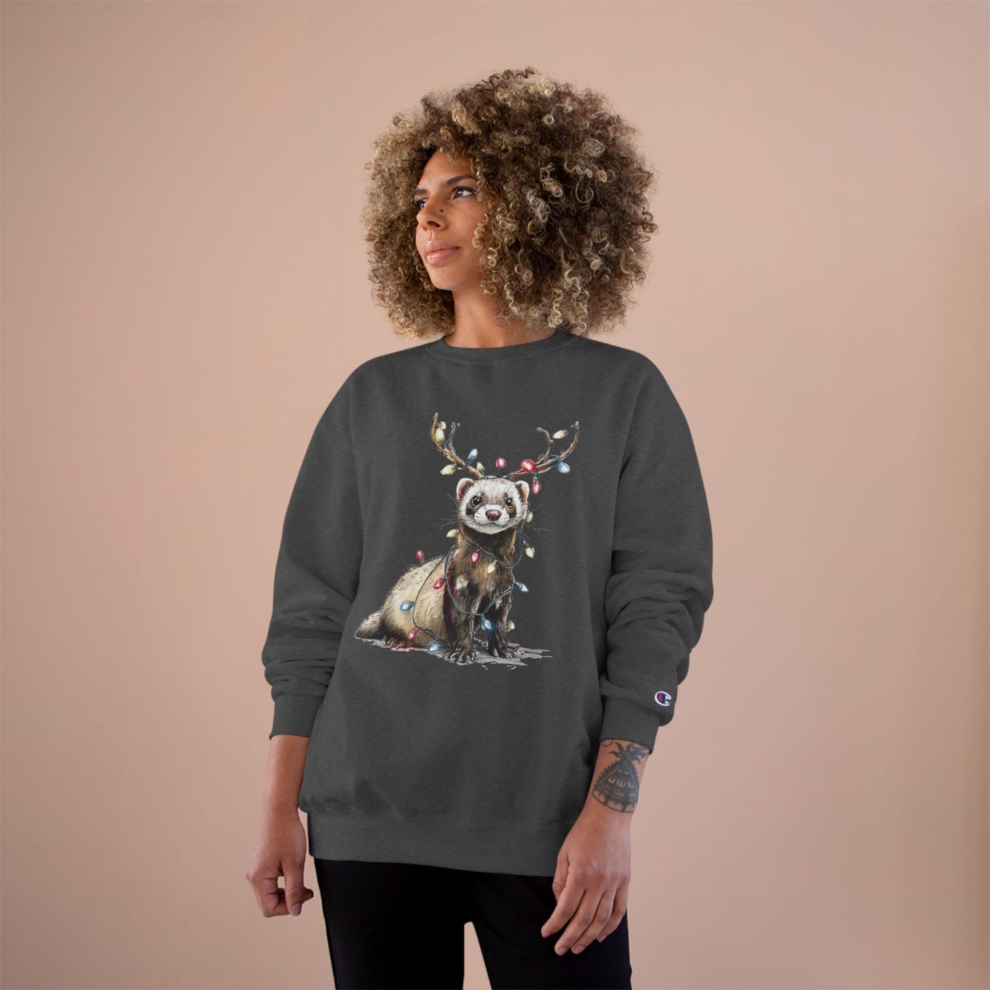 Otter Wants to be a Reindeer Champion Sweatshirt, Cozy Holiday Apparel, Christmas Gift, Cute Winter Wear