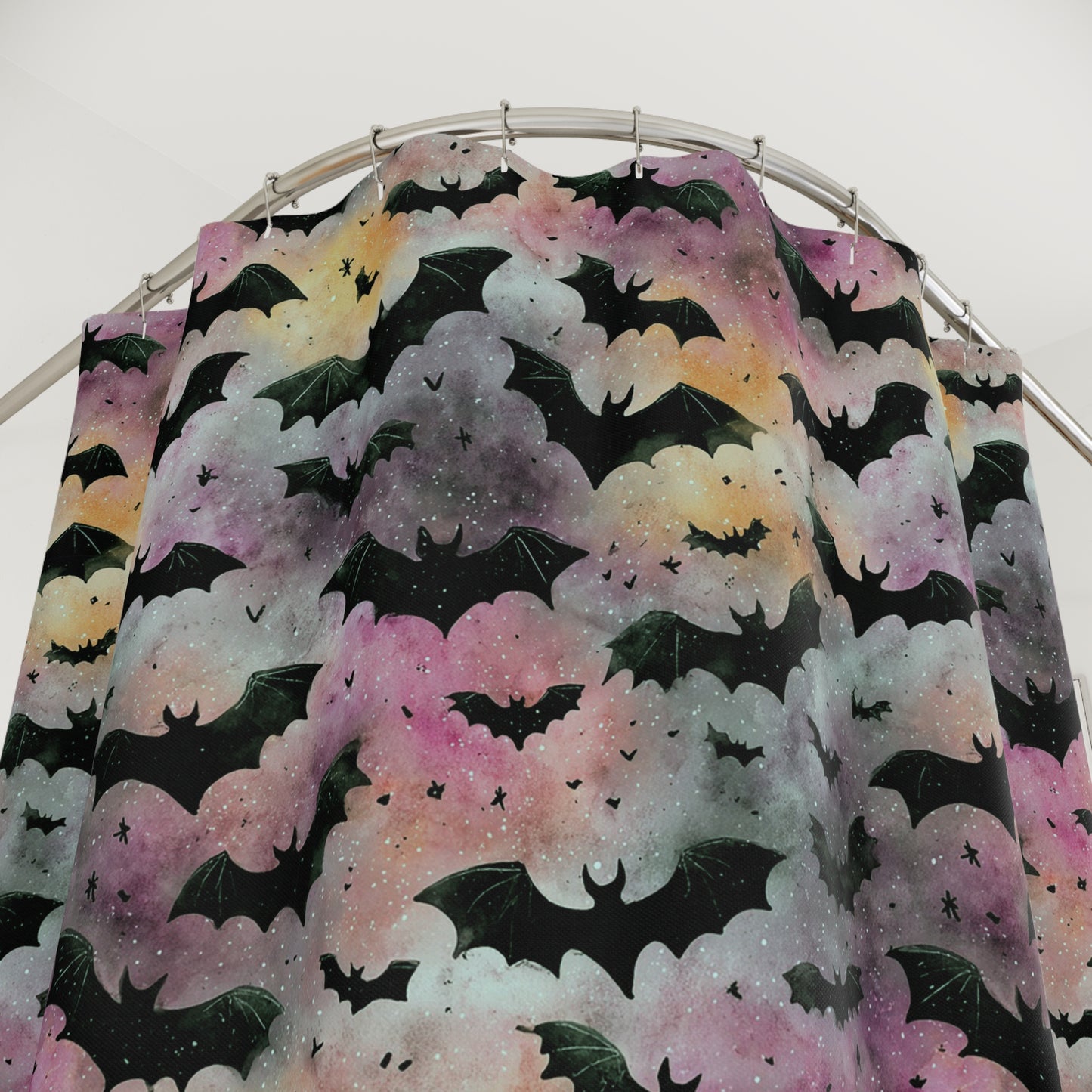 Halloween Bat Shower Curtain, Spooky Bathroom Decor, Gothic Home Accessory, Haunted House Gift, Seasonal Bathroom Upgrade