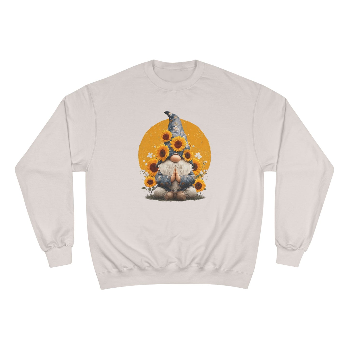 Sunflower Gnome Champion Sweatshirt, Cozy Fall Sweater, Perfect for Gifting, Birthday, Autumn Fashion, Cute Sweatshirt
