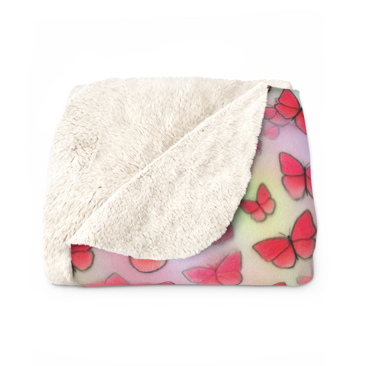 Butterfly Sherpa Fleece Blanket - Cozy Gift for Nature Lovers, Home Decor, Birthday