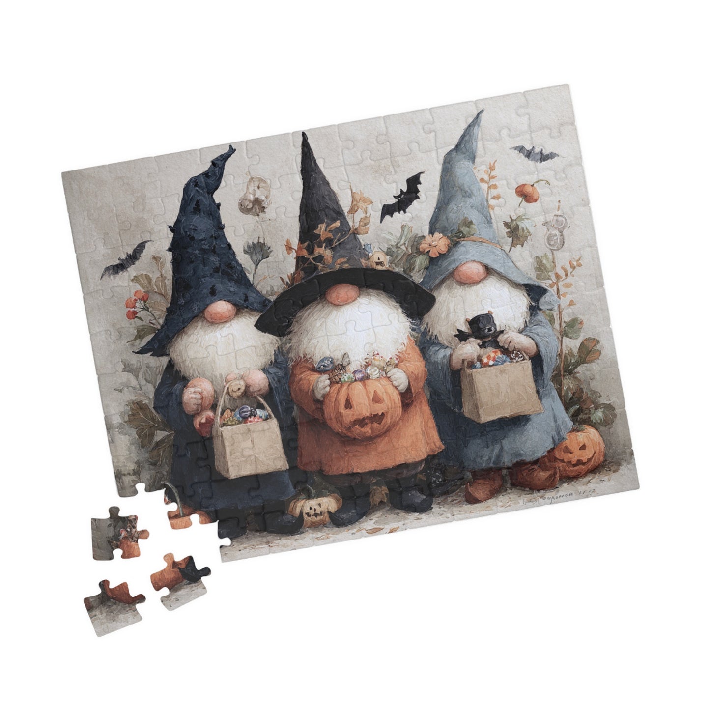 Halloween Gnome Puzzle - Seasonal Decor, Family Fun Activity, Perfect Gift for Fall Celebrations, Halloween Party, Cozy Nights In