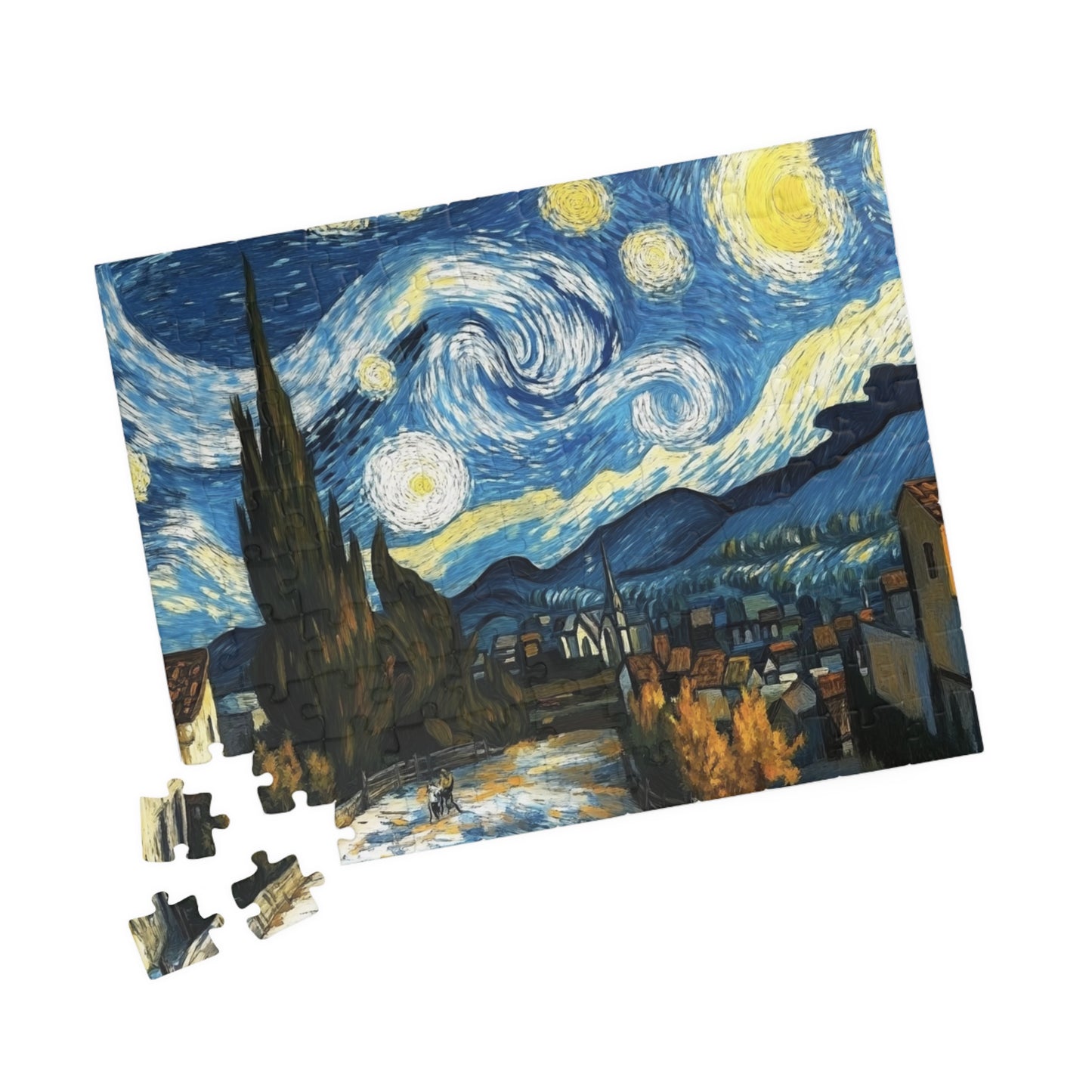 Starry Night Puzzle, 110, 252, 520, 1014-piece Jigsaw, Art Lovers Gift, Family Activity, Home Decor, Relaxing Pastime