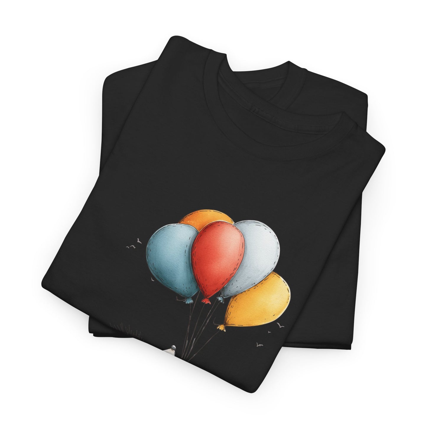 Adorable Hedgehog Balloon Tee, Cute Animal T-Shirt, Unisex Casual Wear, Birthday Gift, Fun Graphic Top