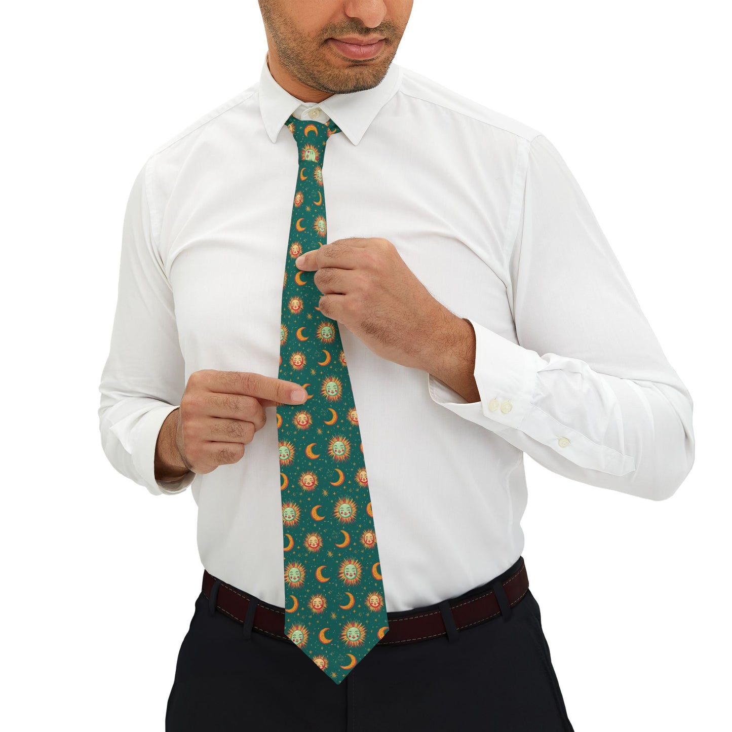 Whimsical Floral Necktie - Bohemian Tie for Men, Unique Gift for Dad, Wedding Accessory, Birthday Present, Retro Style Tie