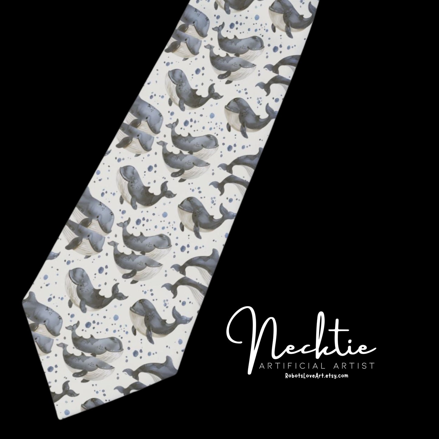 Necktie - Happy Little Whales Design