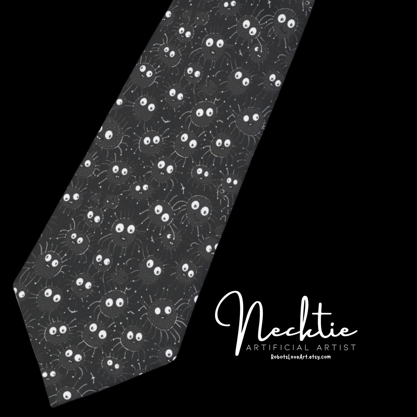 Necktie - Spooky Halloween Spiders Design