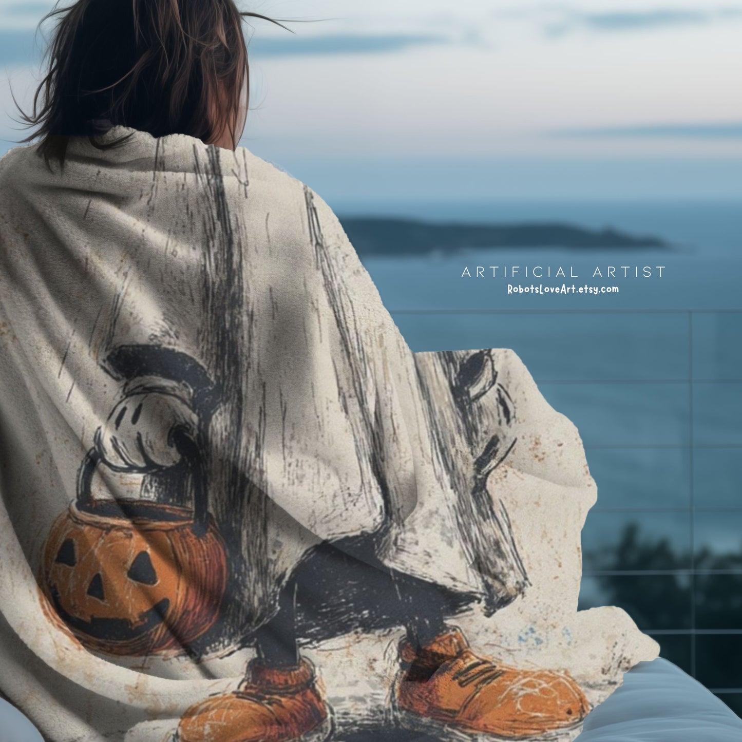 Cozy Halloween Velveteen Plush Blanket, Fall Decor, Trick-or-Treat Gift, Soft Throw for Kids & Adults, Spooky Home Accents