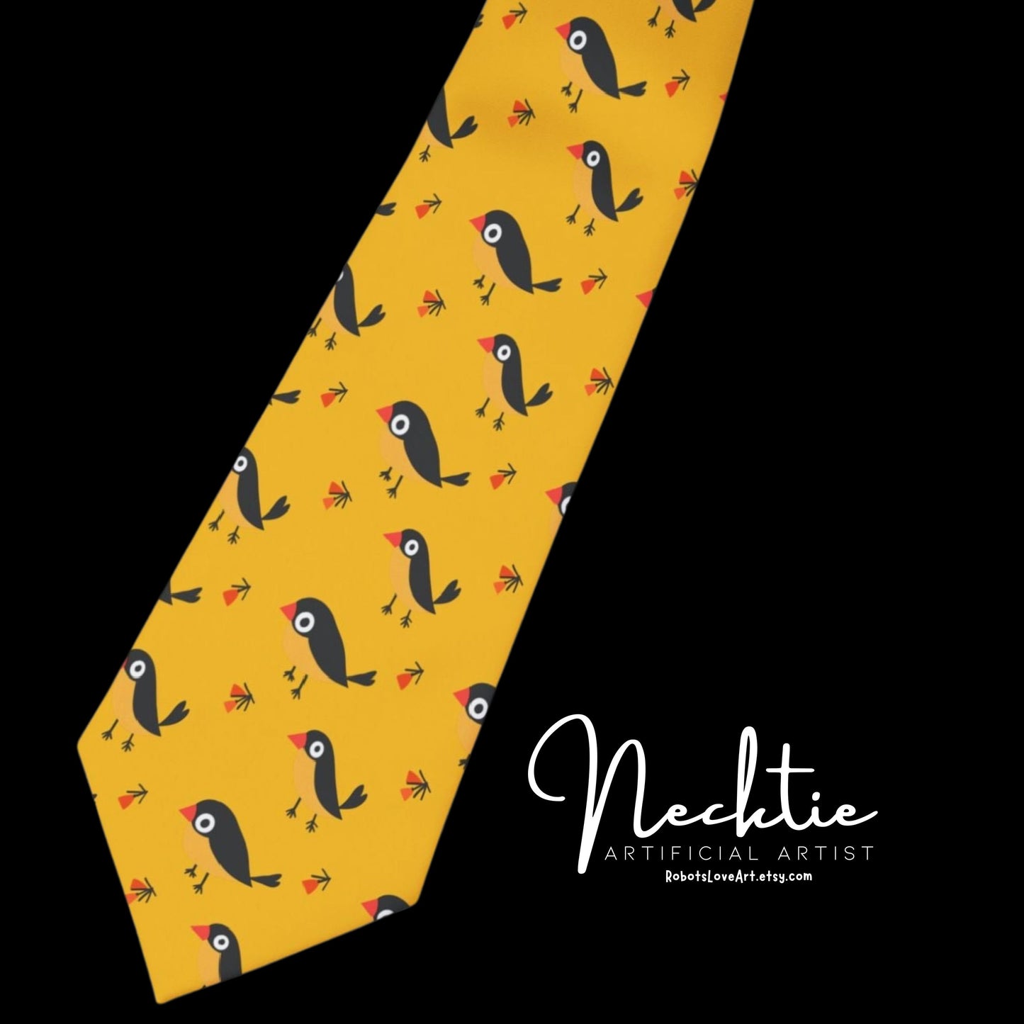 Colorful Bird Necktie - Fun Patterned Tie for Men