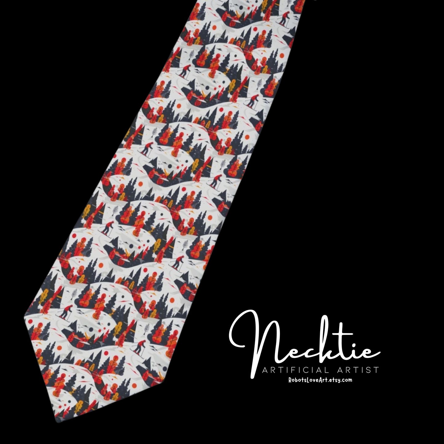 Stylish Necktie for Skiers | Vibrant Pattern