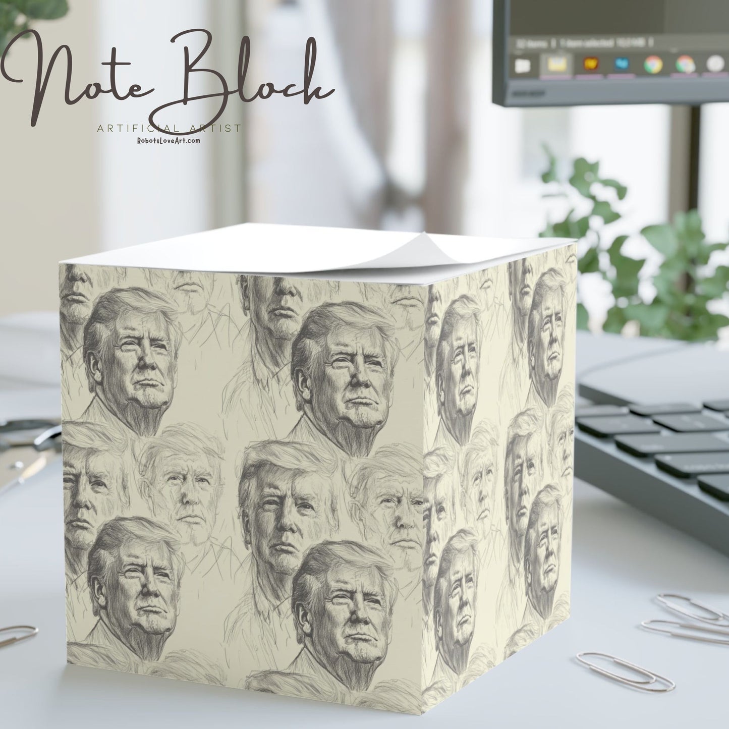 Donald Trump Inspired Note Cube, Political Gift, Office Decor, Fun Writing Supplies, Desk Accessories