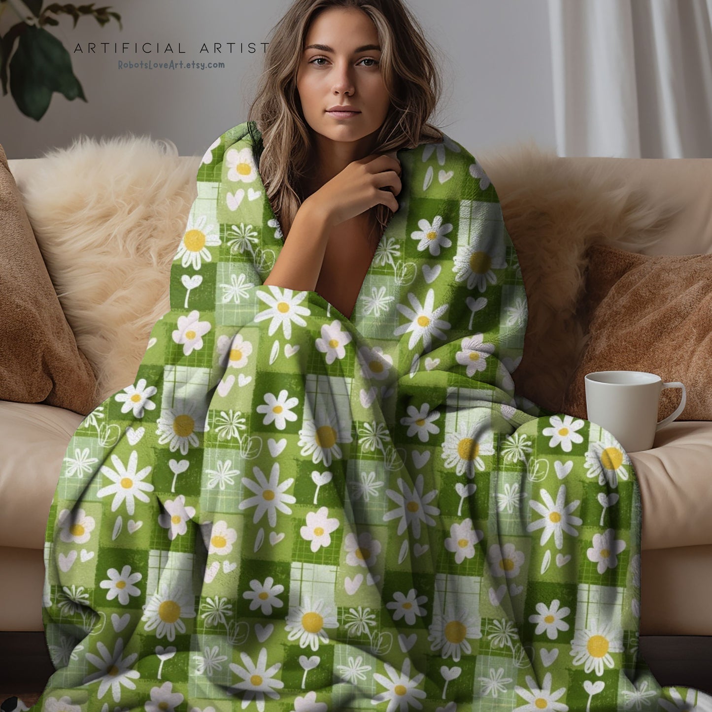 Cozy Floral Velveteen Plush Blanket for Home Decor, Gifts, Bedtime, Picnics, Indoor Comfort