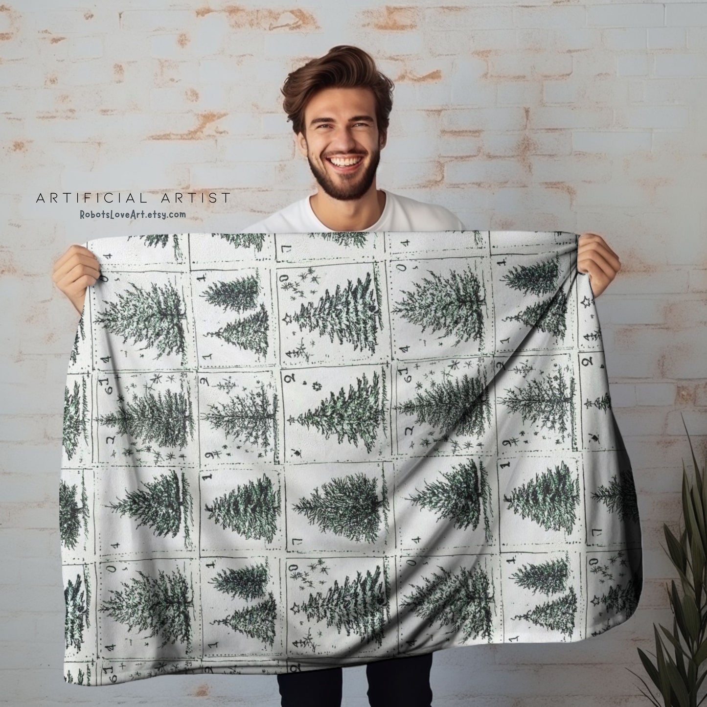 Cozy Christmas Tree Velveteen Plush Blanket | Soft Holiday Throw for Home Decor, Gift for Winter, Snuggle Up Blanket, Warm Blanket