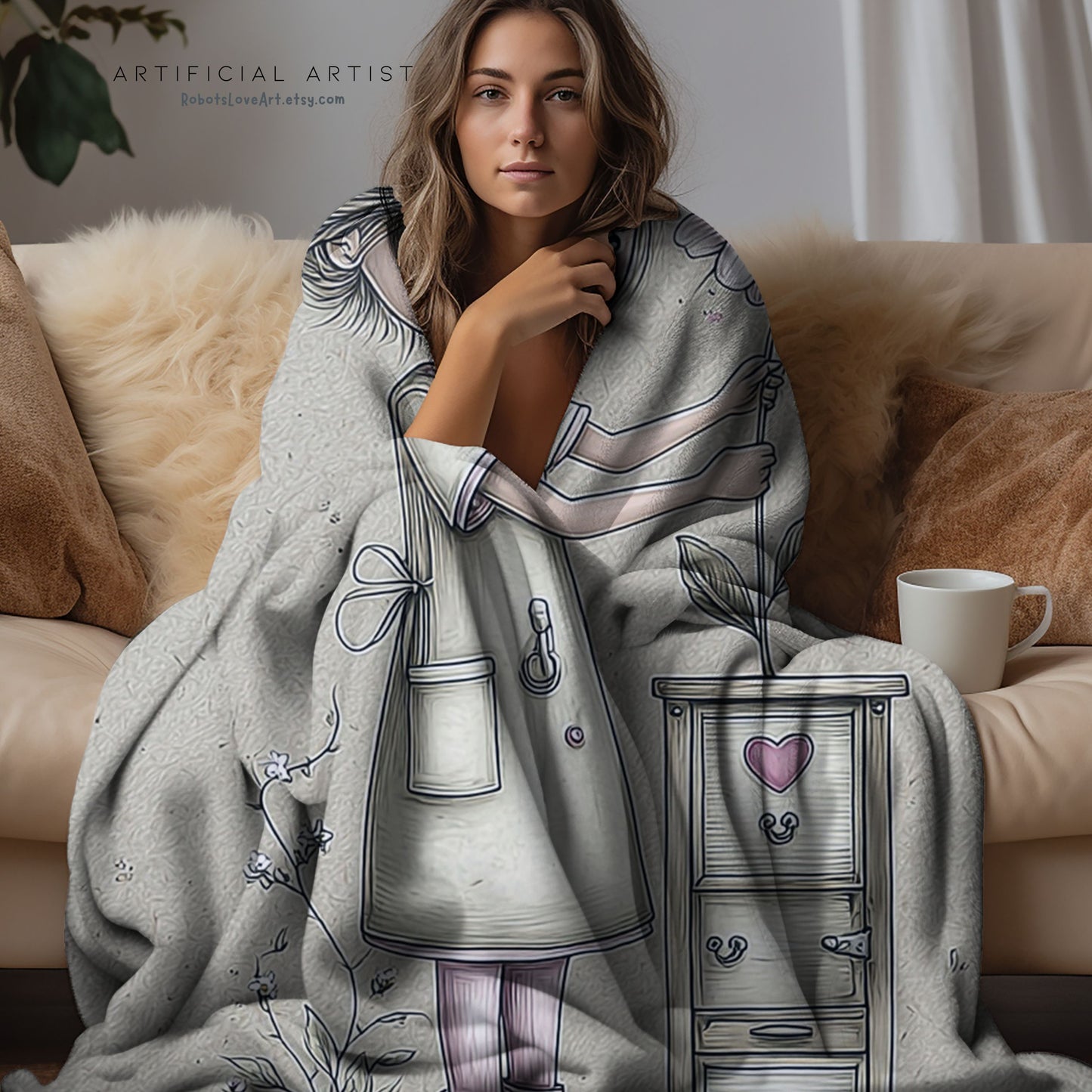 Nurse Floral Velveteen Plush Blanket, Cozy Throw for Healthcare Workers, Gift for Nurses, Relaxation Home Decor, Soft Bedding Accents