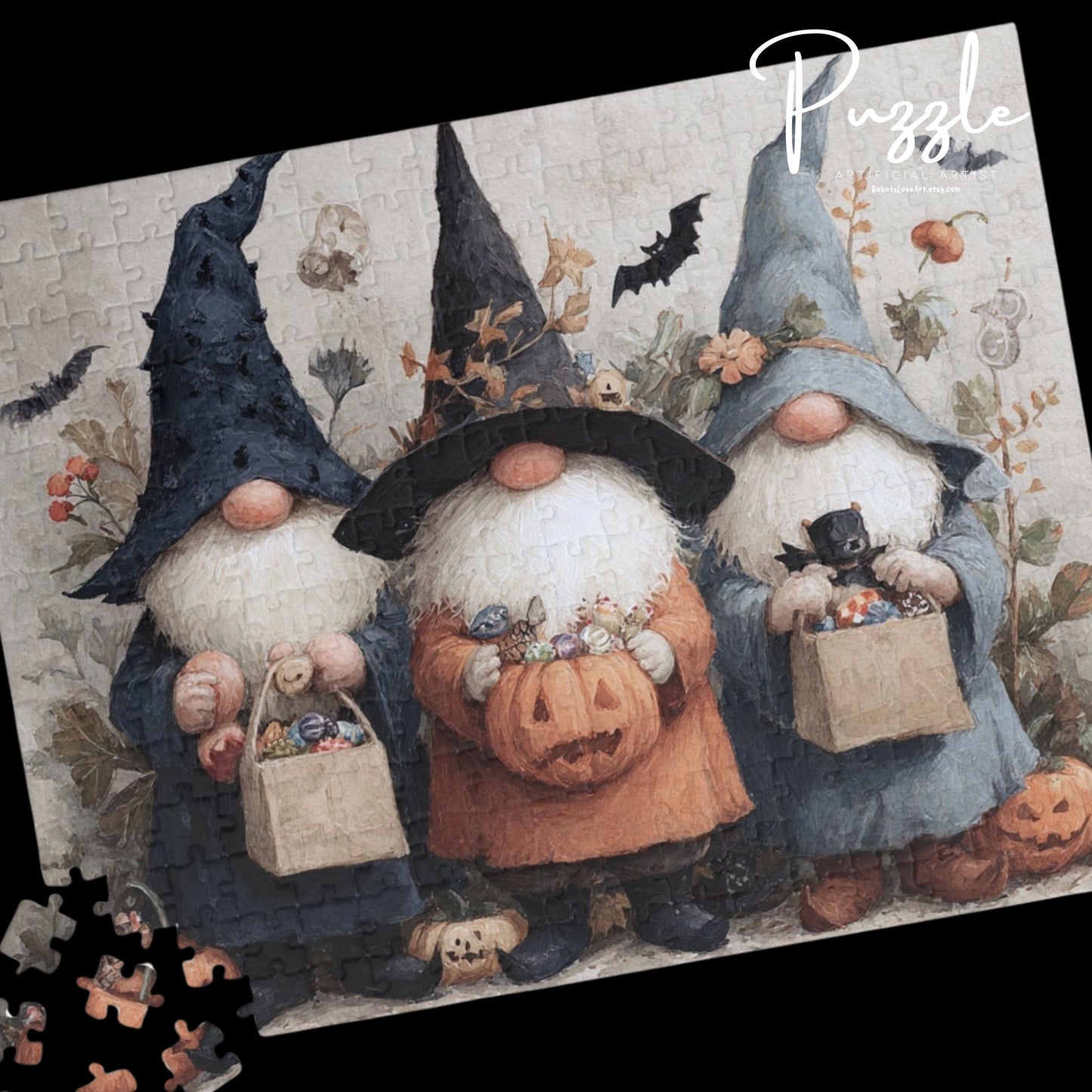 Halloween Gnome Puzzle - Seasonal Decor, Family Fun Activity, Perfect Gift for Fall Celebrations, Halloween Party, Cozy Nights In
