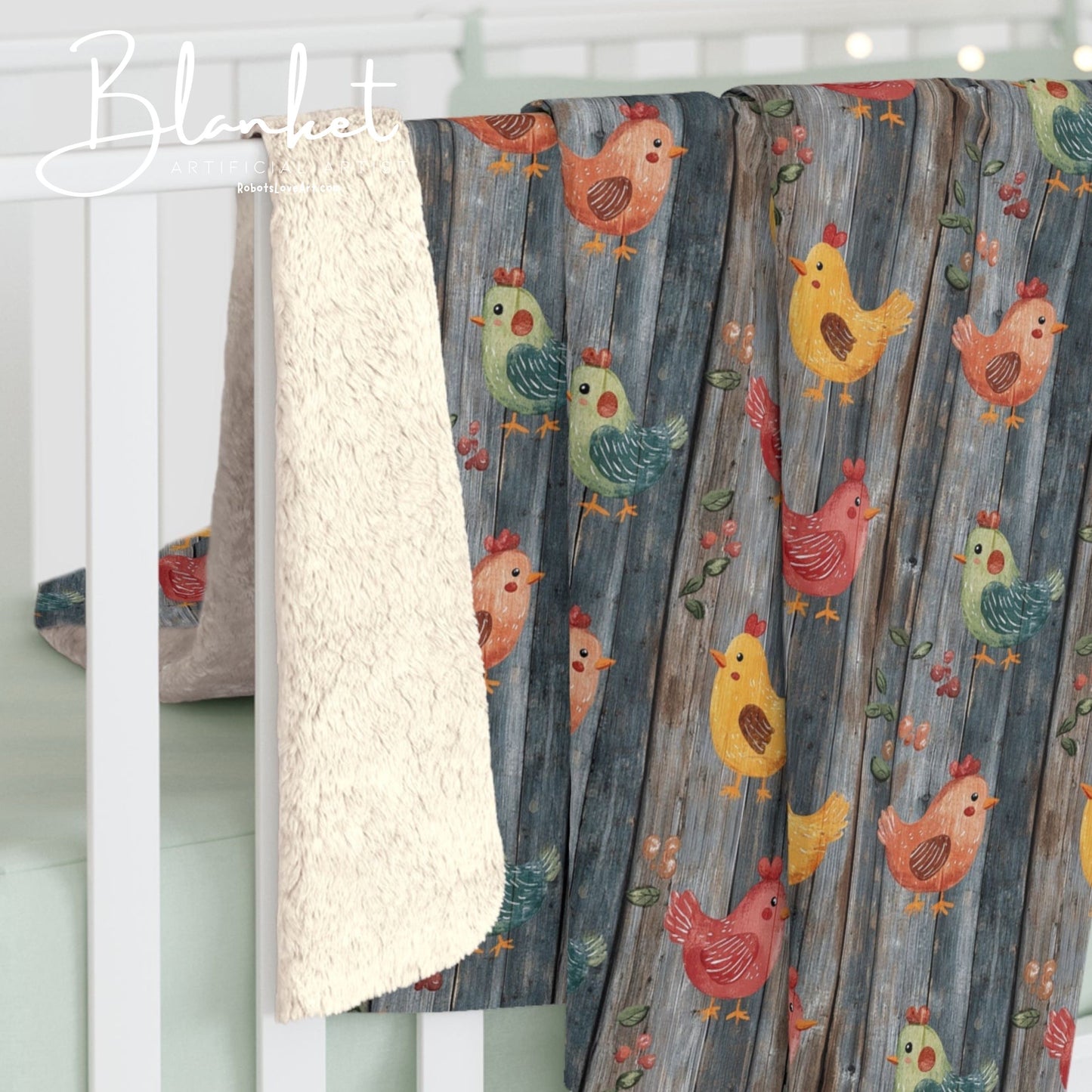 Cozy Sherpa Fleece Blanket with Whimsical Bird Design | Perfect for Home Decor, Gift for Bird Lovers, Cozy Nights, and Seasonal Decor
