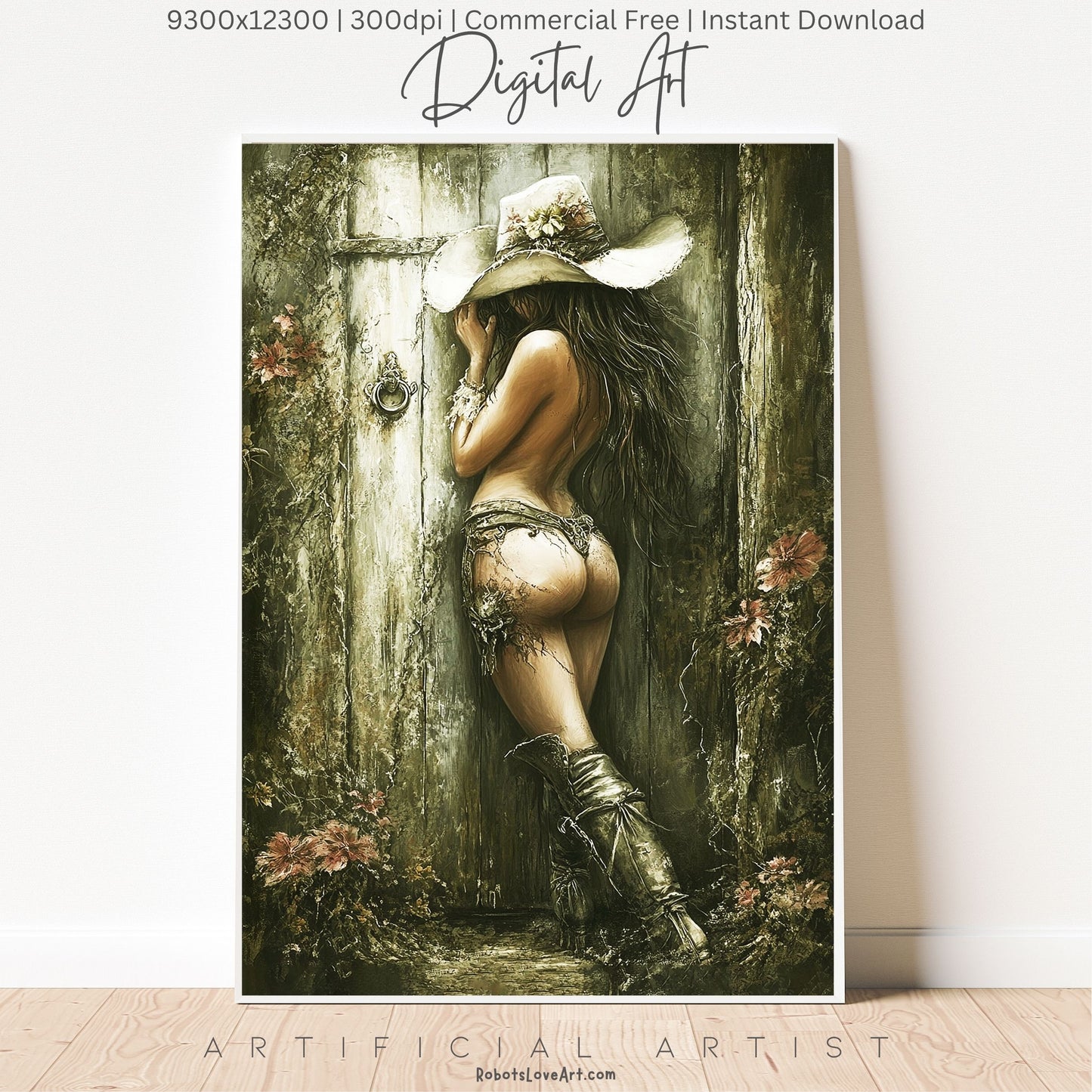 Hot and Sexy Hide n Seek | Instant Download | Fantasy Digital AI Art | Cowgirl Fun