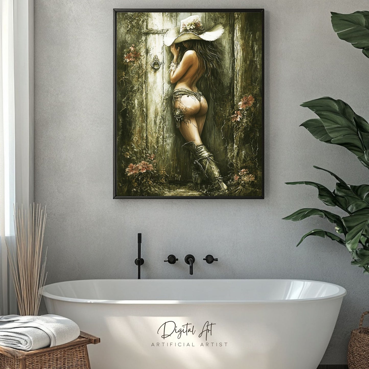 Hot and Sexy Hide n Seek | Instant Download | Fantasy Digital AI Art | Cowgirl Fun