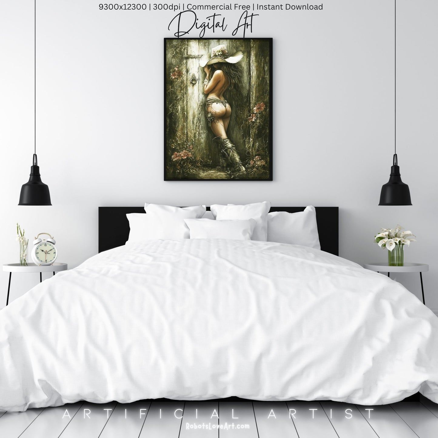 Hot and Sexy Hide n Seek | Instant Download | Fantasy Digital AI Art | Cowgirl Fun