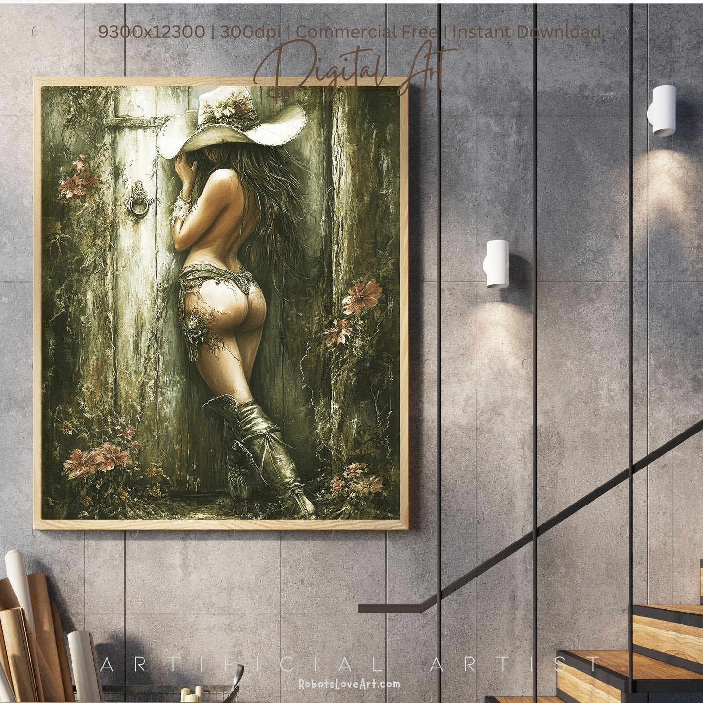 Hot and Sexy Hide n Seek | Instant Download | Fantasy Digital AI Art | Cowgirl Fun