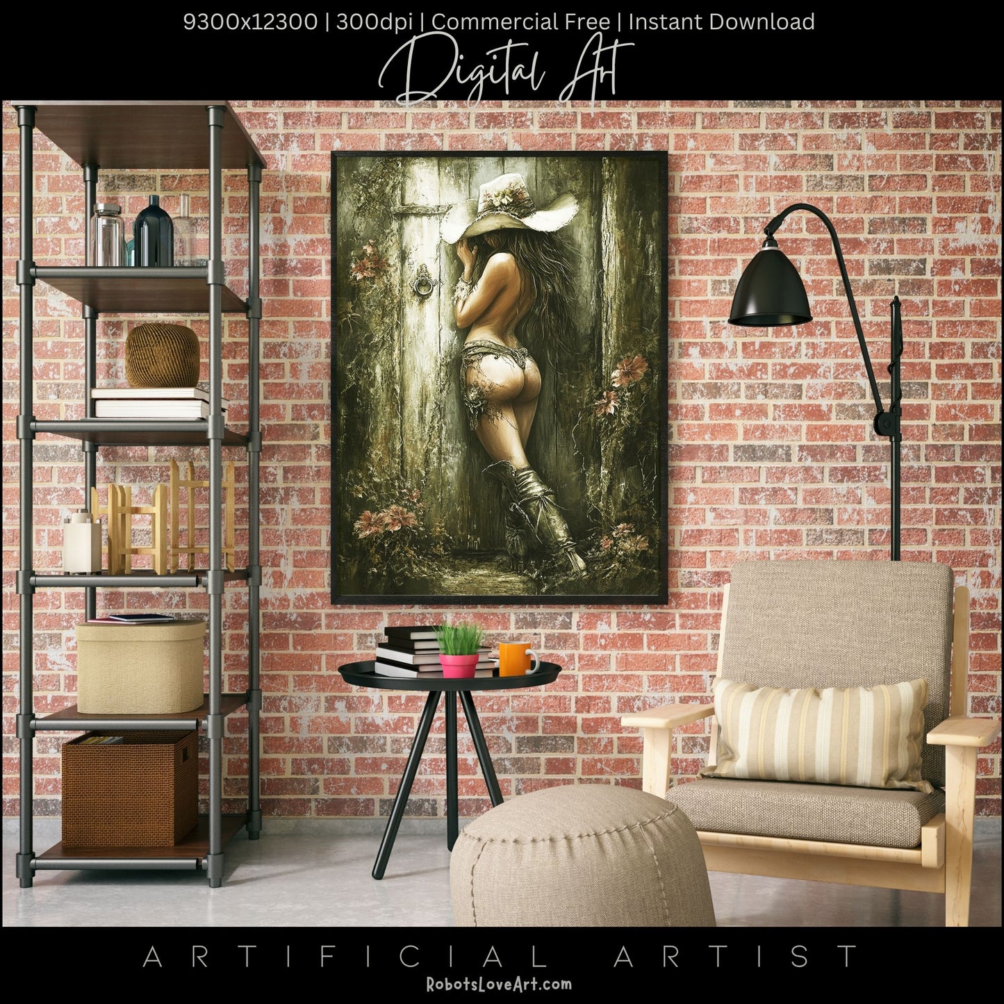 Hot and Sexy Hide n Seek | Instant Download | Fantasy Digital AI Art | Cowgirl Fun