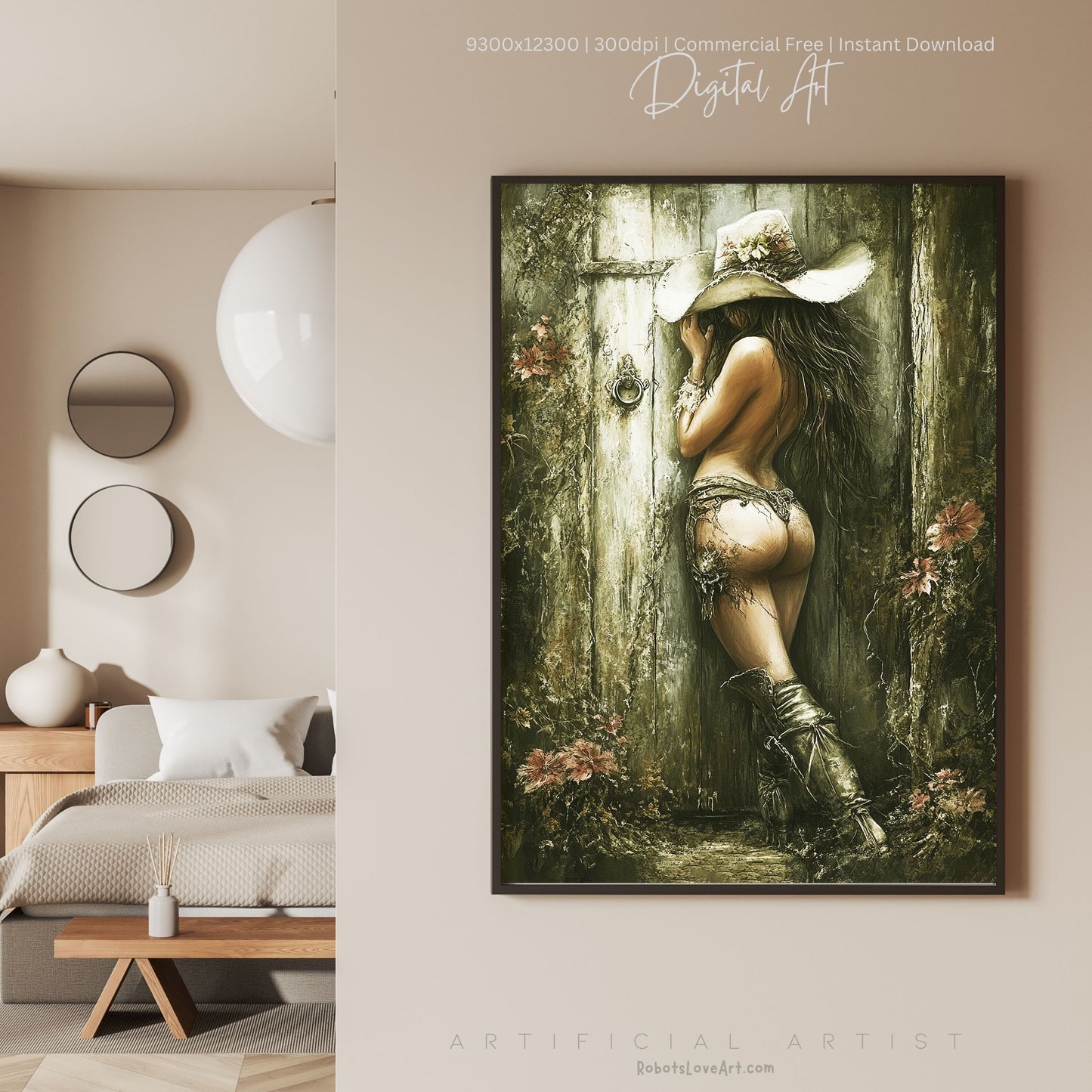 Hot and Sexy Hide n Seek | Instant Download | Fantasy Digital AI Art | Cowgirl Fun
