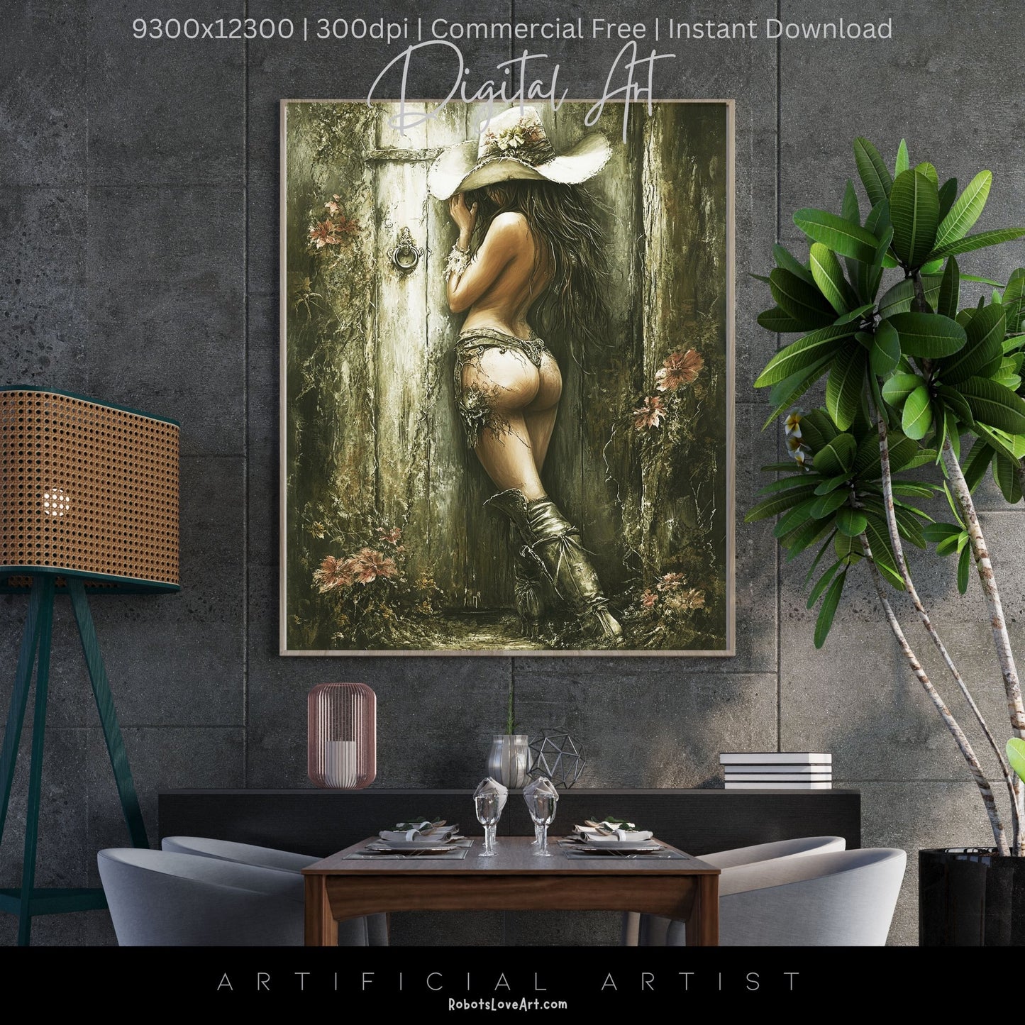Hot and Sexy Hide n Seek | Instant Download | Fantasy Digital AI Art | Cowgirl Fun